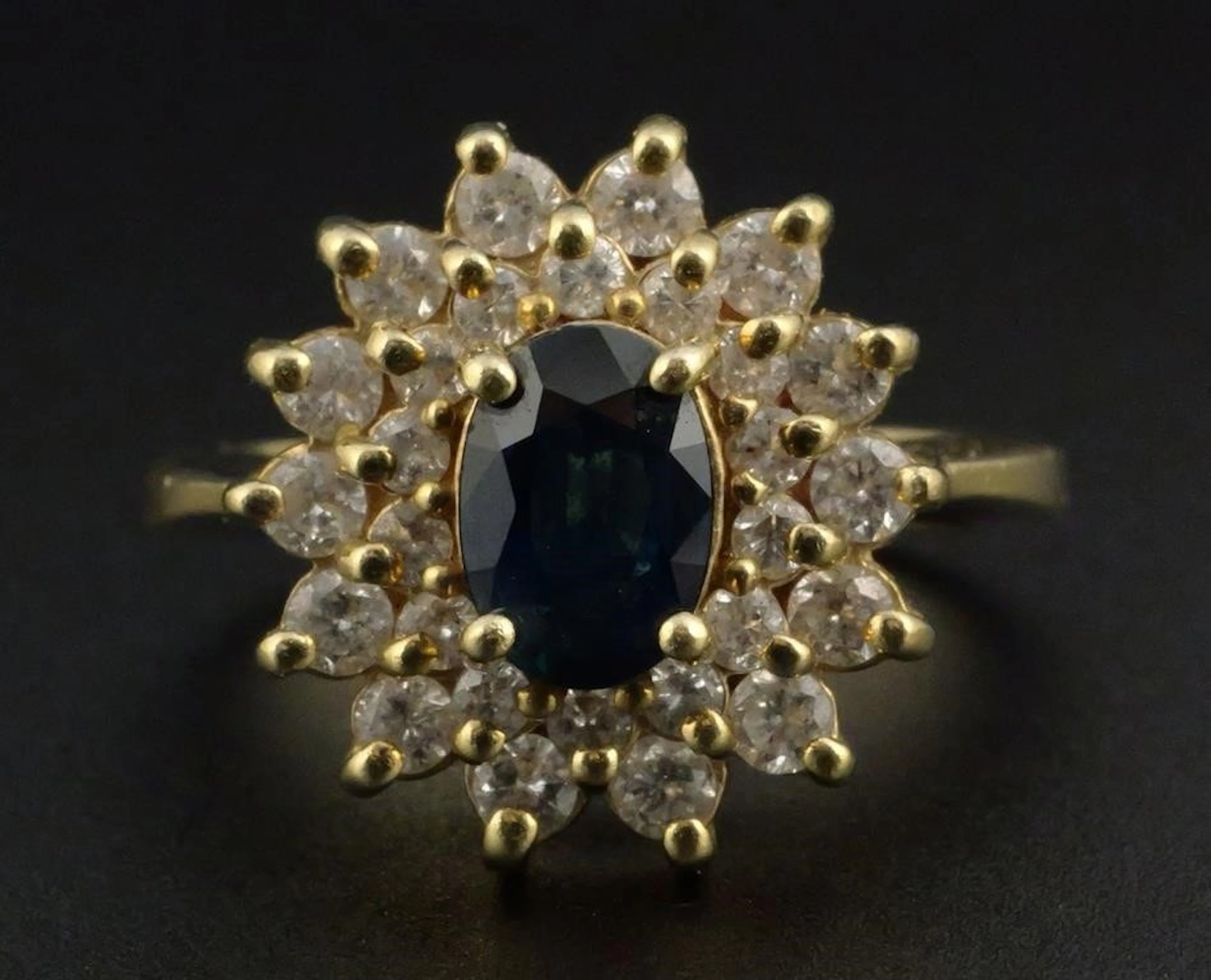 18K Gold Sapphire and Diamond Ring