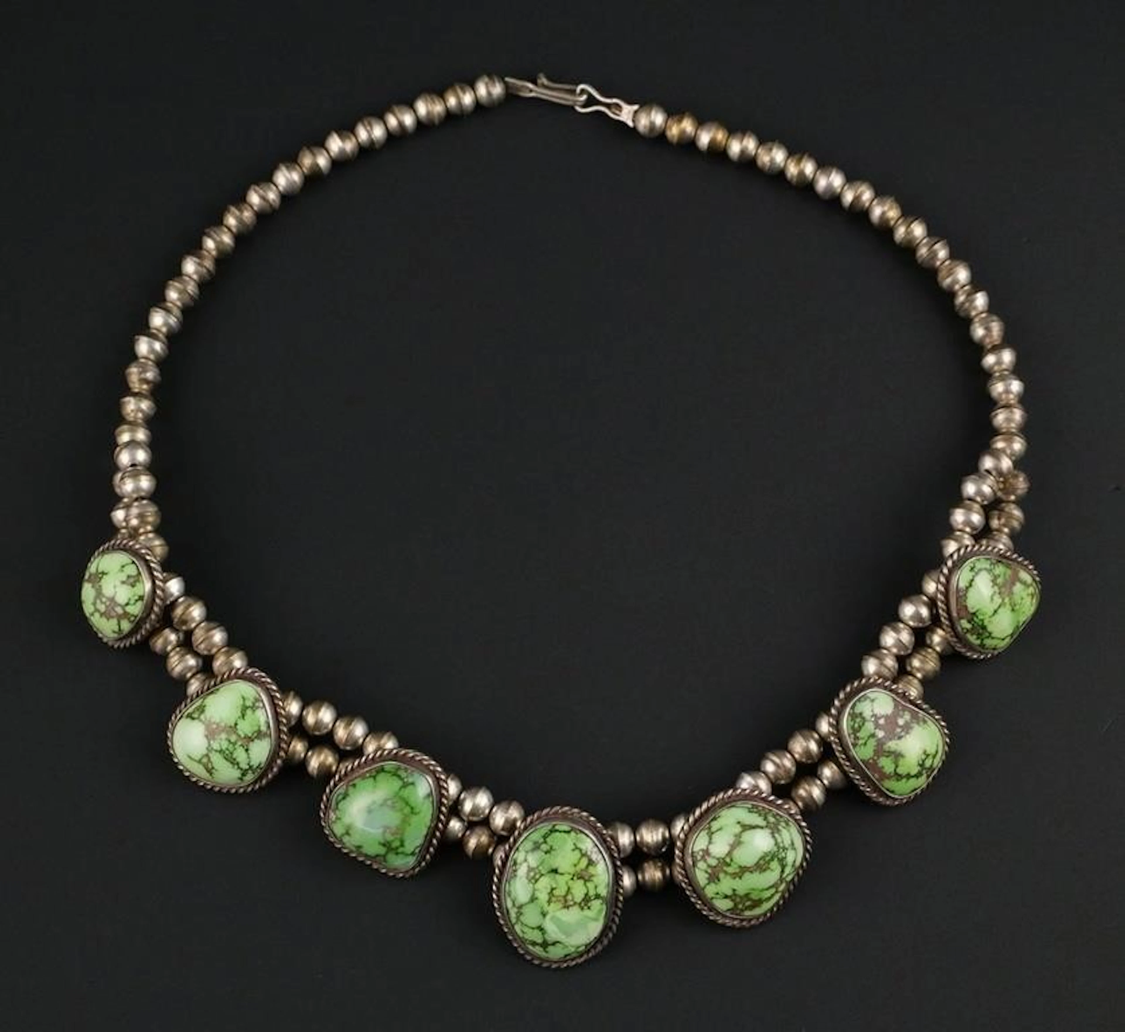 Navajo Silver Sonoran Gold Turquoise Necklace