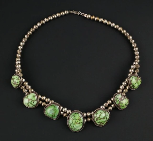 Navajo Silver Sonoran Gold Turquoise Necklace
