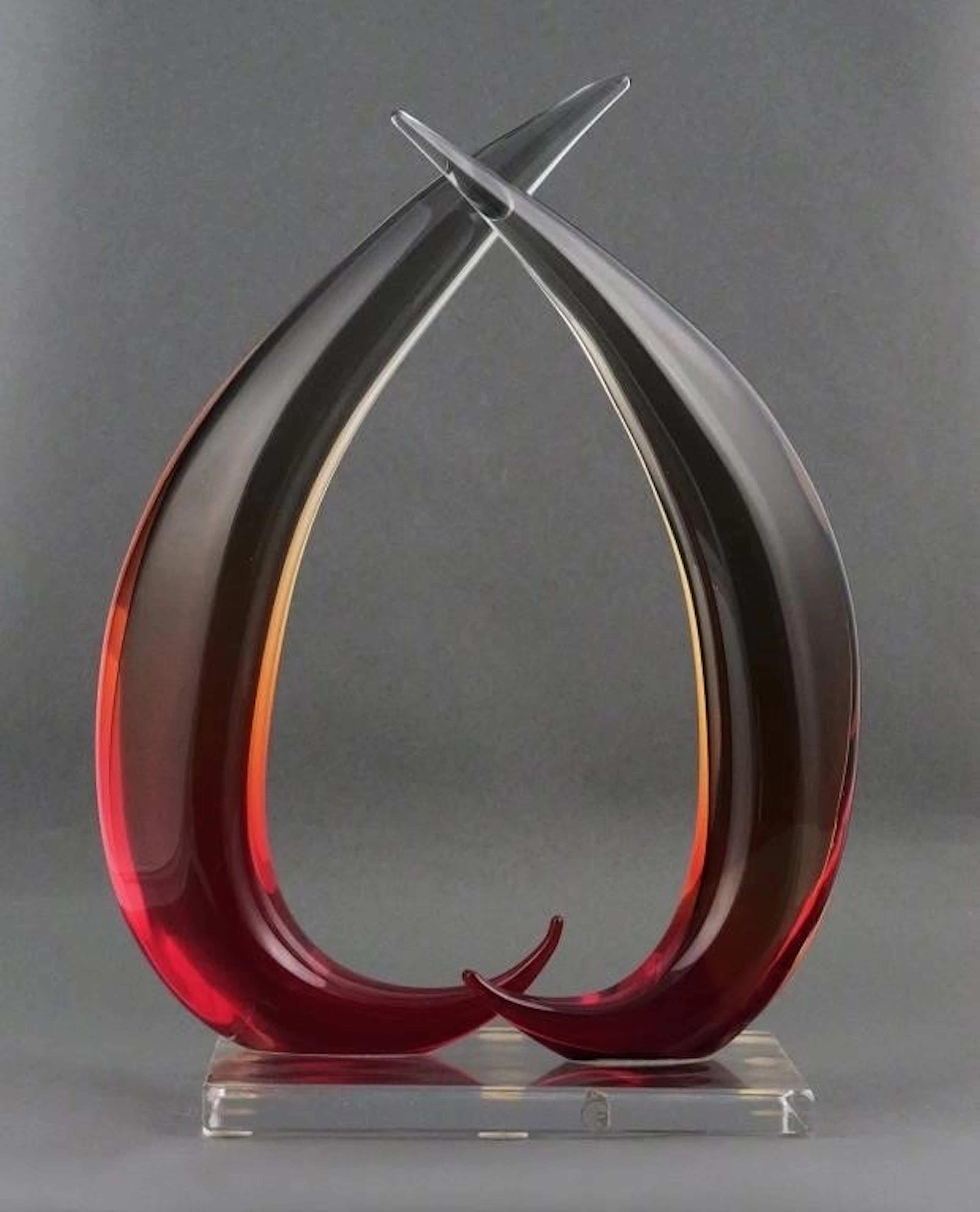Tall Modern Abstract Art Glass Sculpture