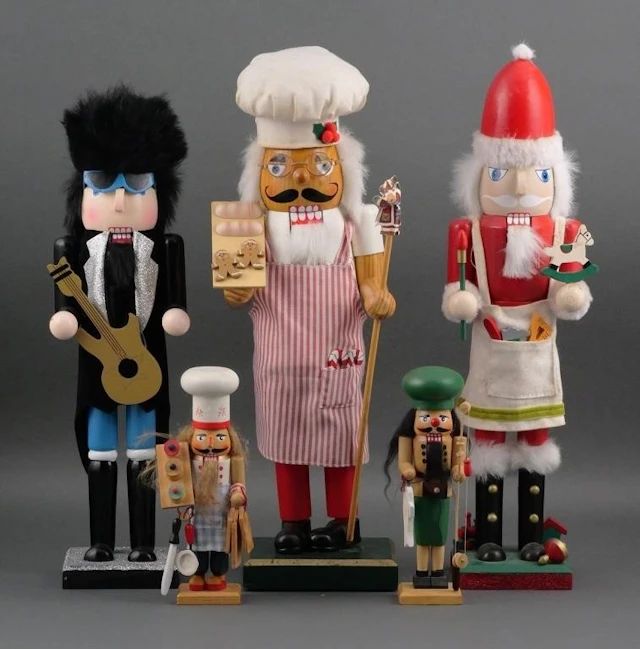 (5) Decorative Wooden Nutcracker Figures