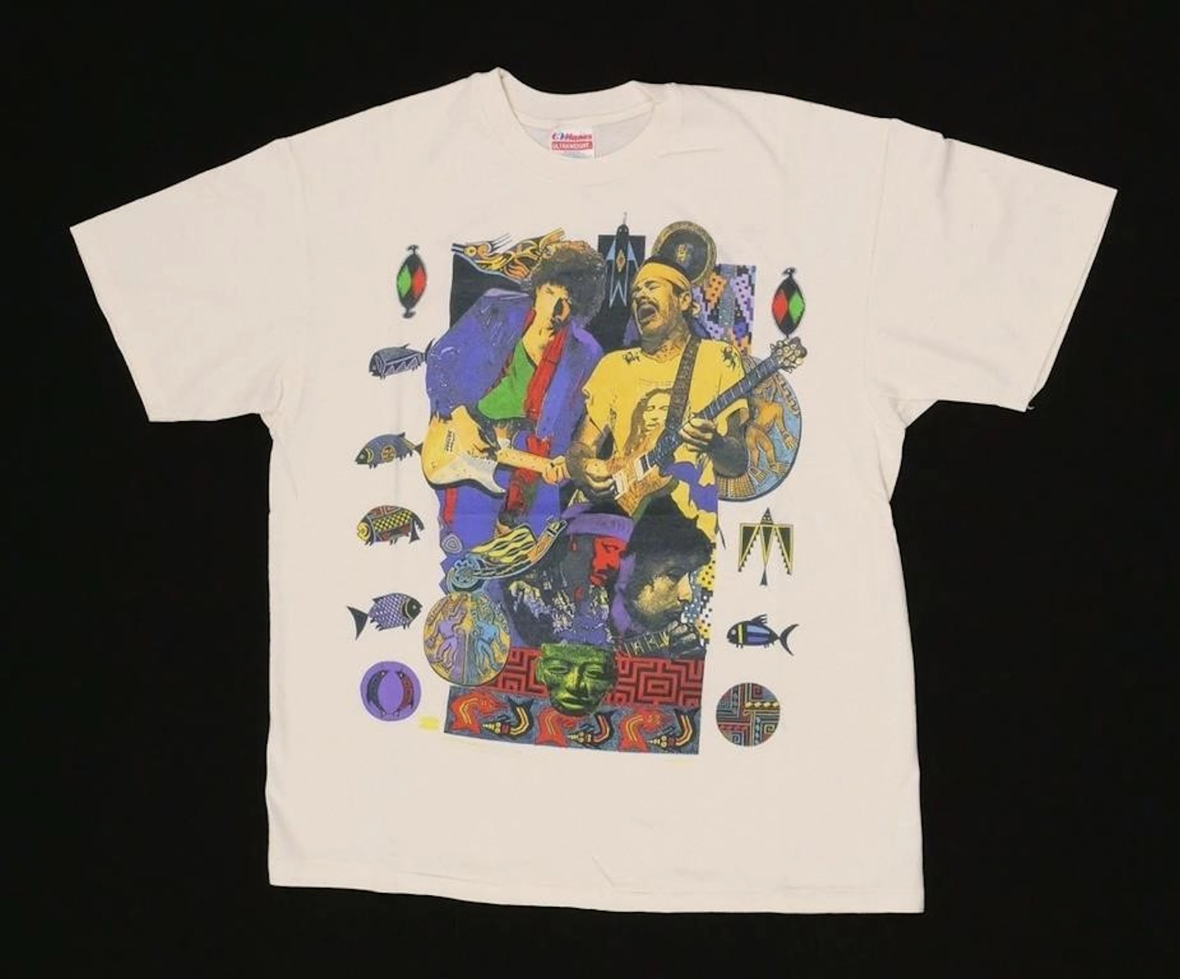 Vintage Bob Dylan Carlos Santana 1993 Tour Shirt