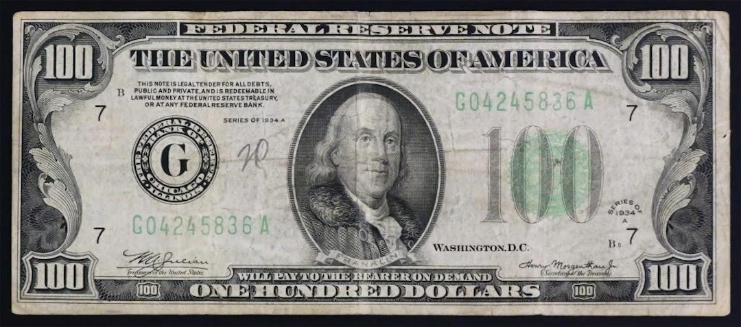 1934A $100 Federal Reserve Note Chicago