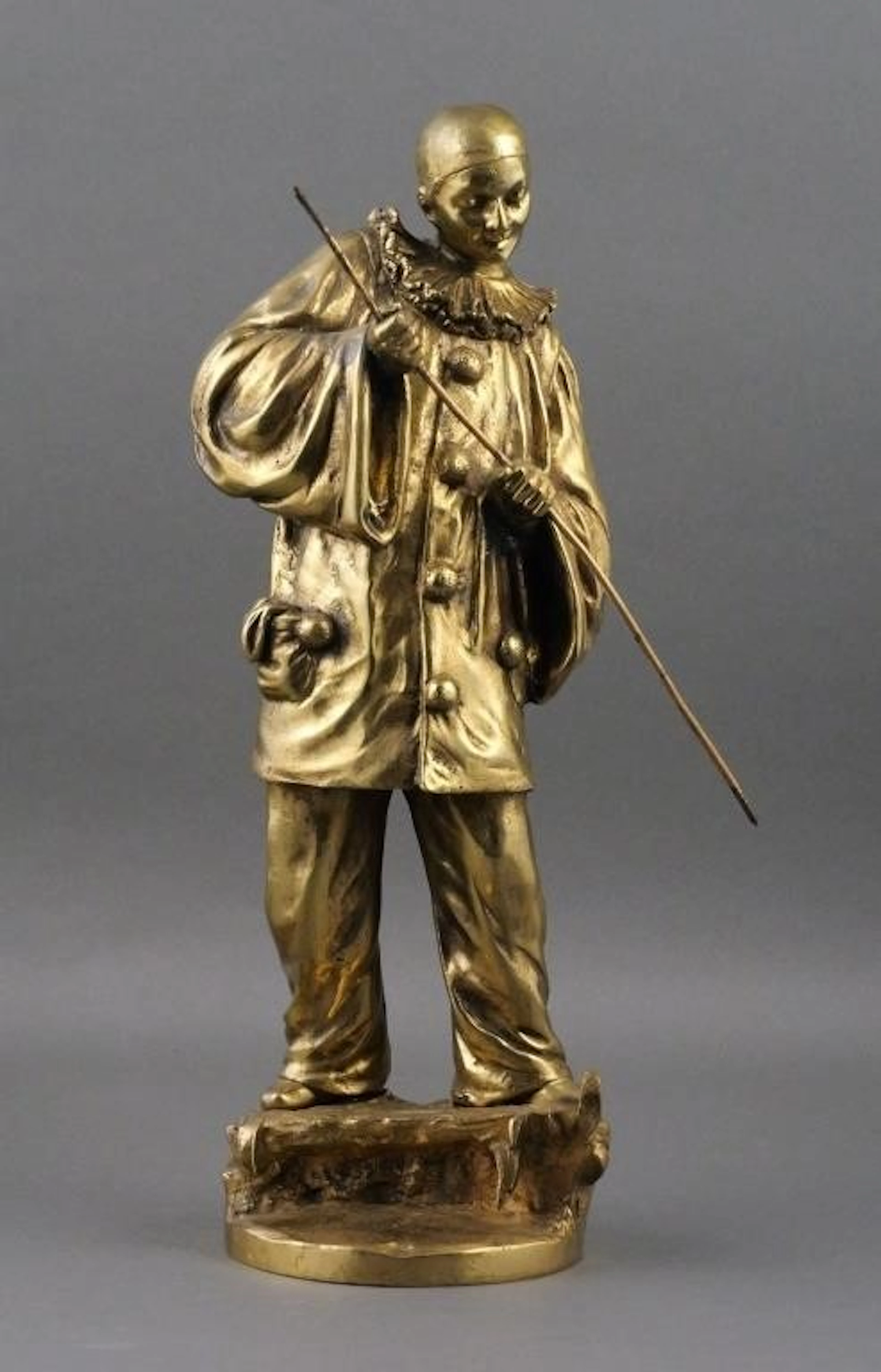 Bronze Sculpture of Pierrot by Ernest Wante