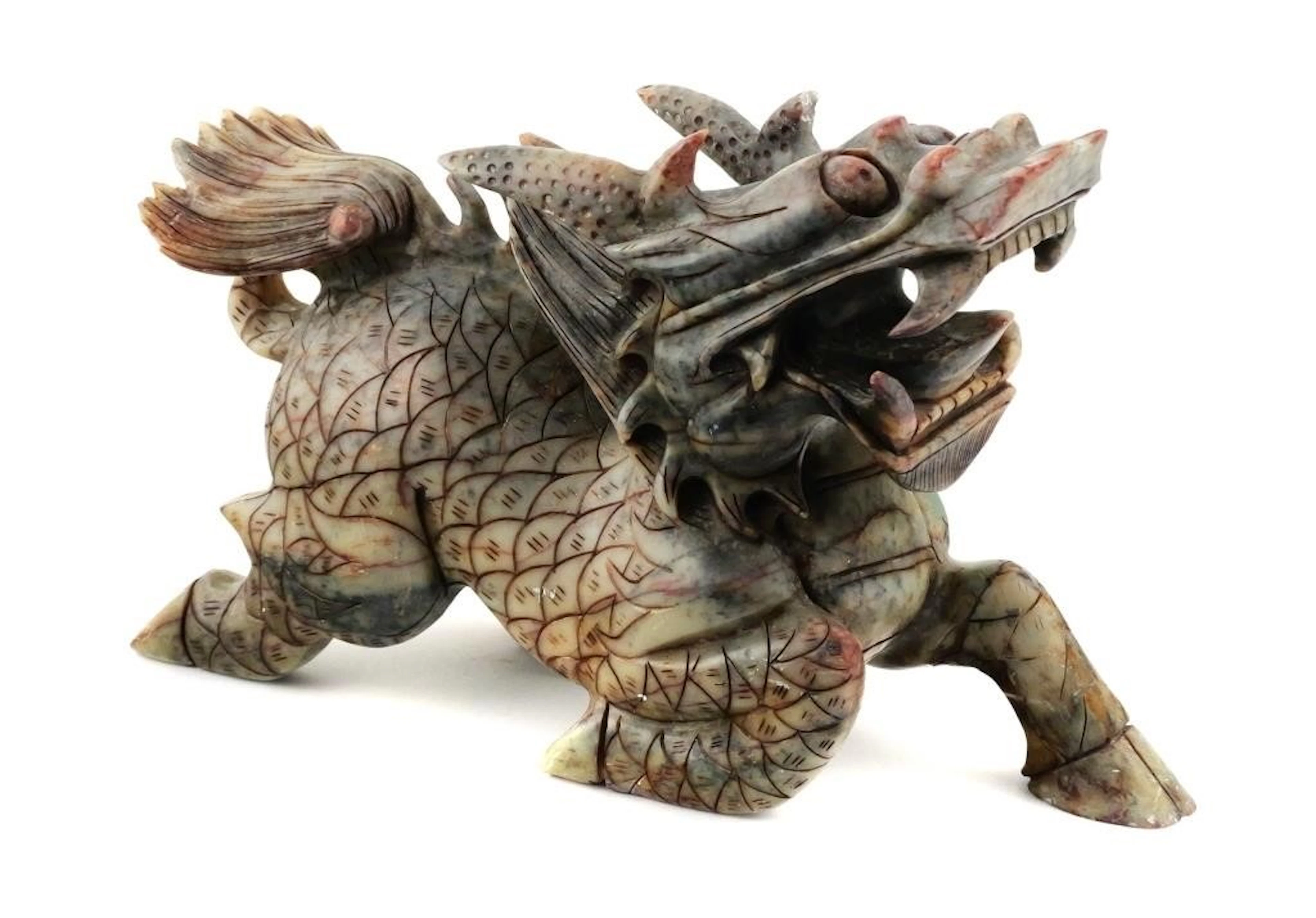 Chinese Hand Carved Soapstone Mythical Beast