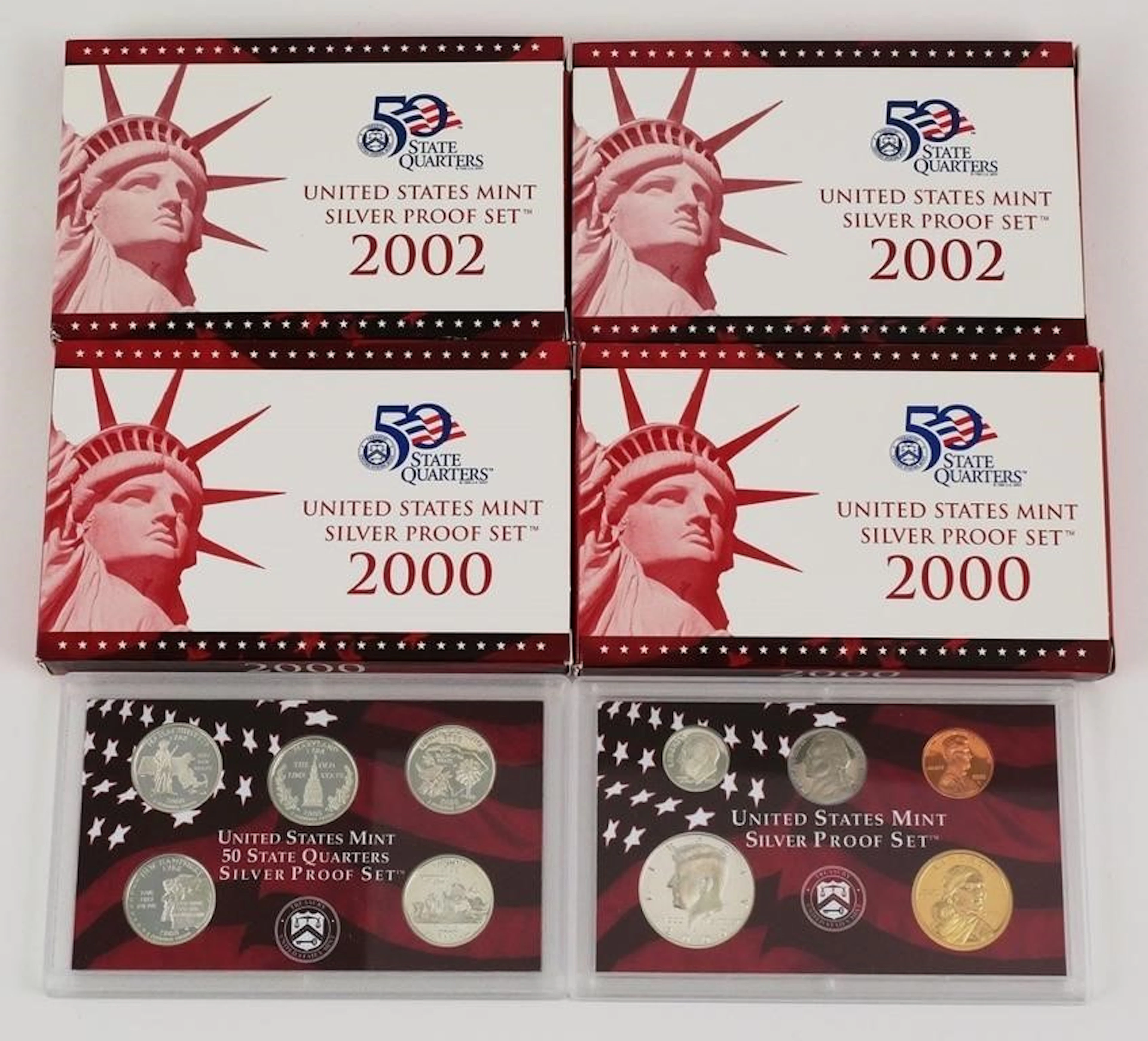 (4) US Mint Silver Proof Sets 2000 & 2002
