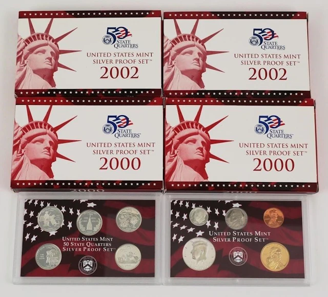 (4) US Mint Silver Proof Sets 2000 & 2002