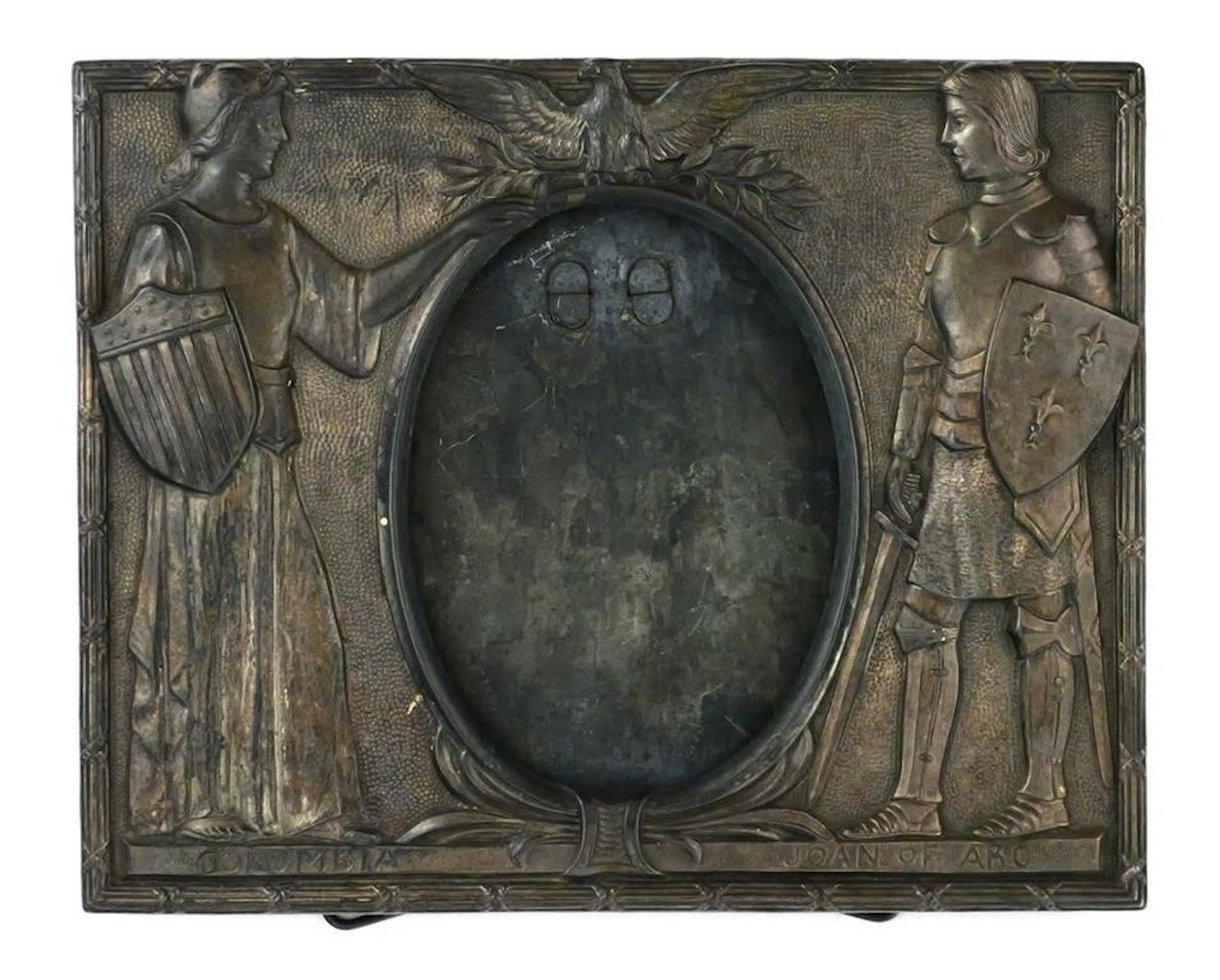 Antique Columbia & Joan of Arc Patriotic Frame