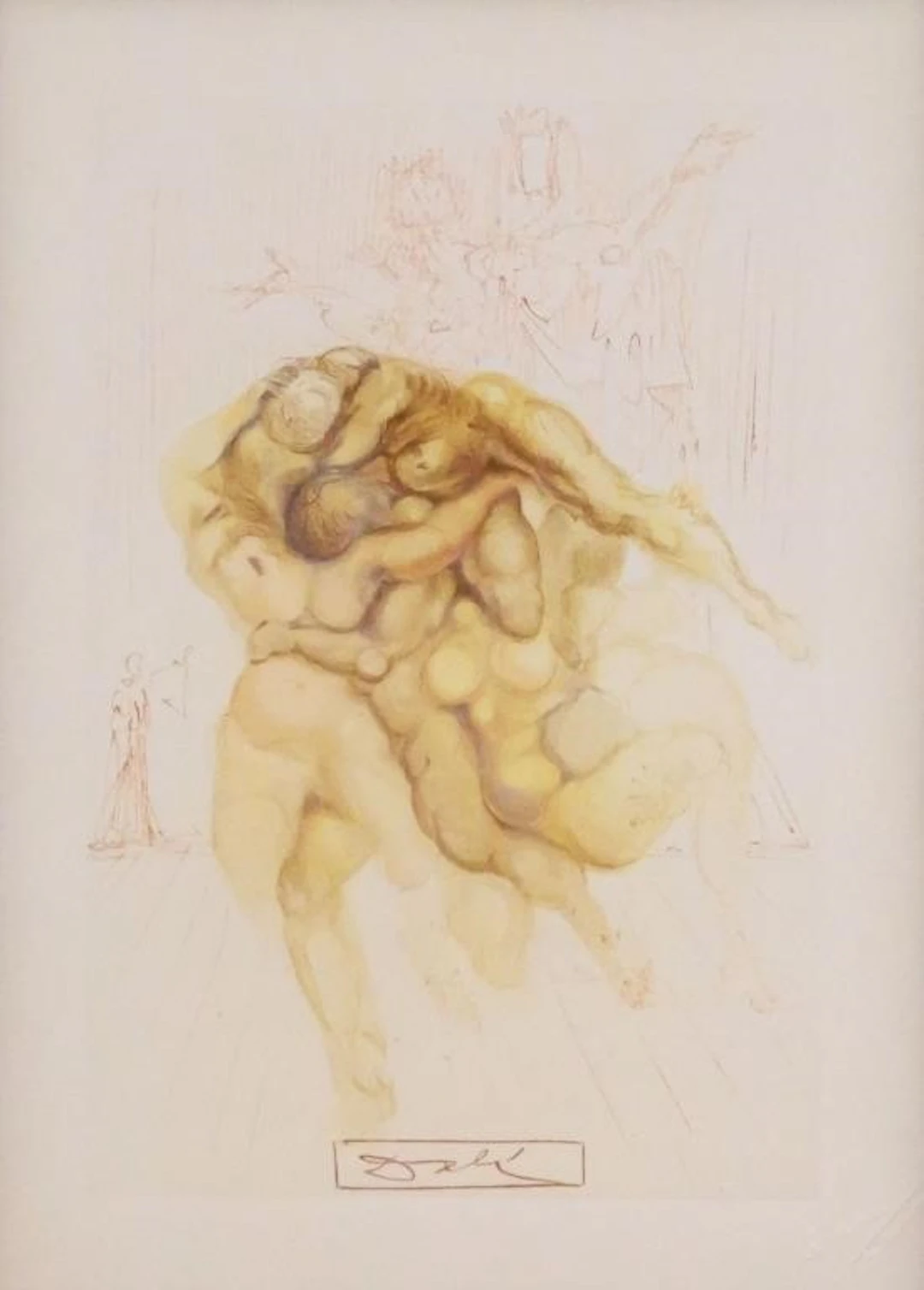 SALVADOR DALI Original Woodcut Inferno 8 COA