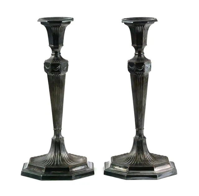 (2) Barker Ellis Silverplate Candlesticks