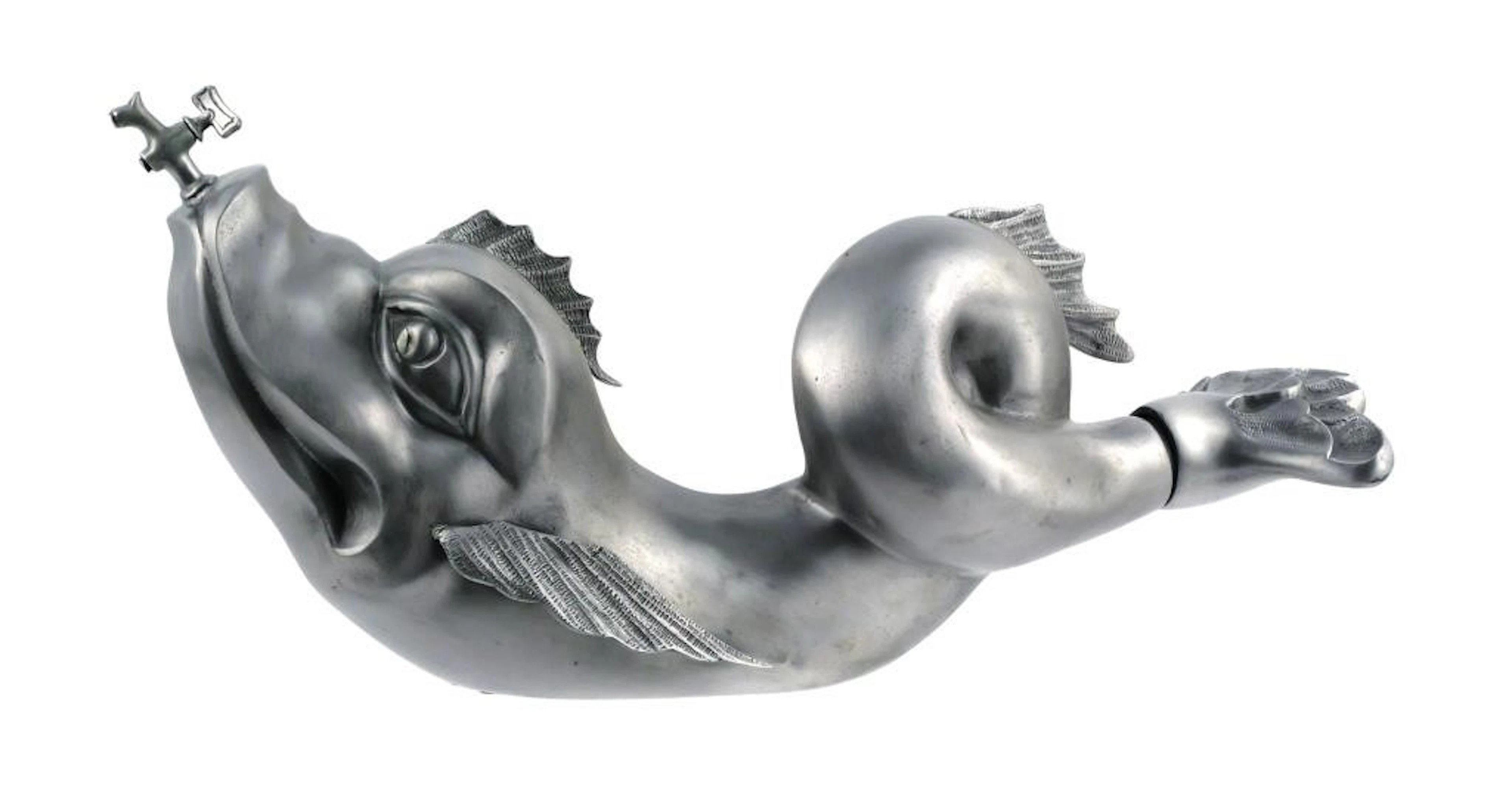 French Pewter Lavabo Mythical Fish Dispenser