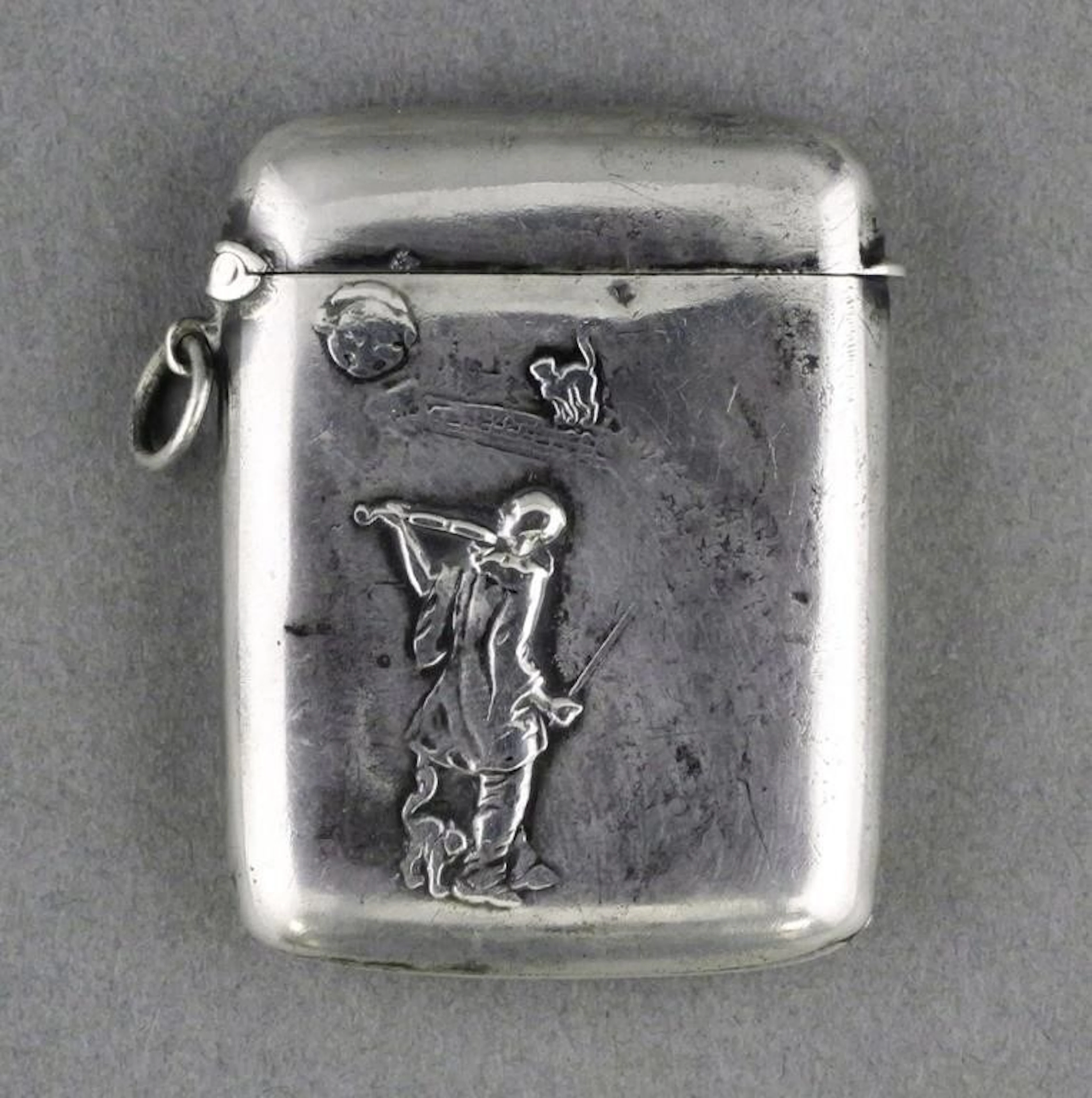 Antique Sterling Silver Match Vesta Case