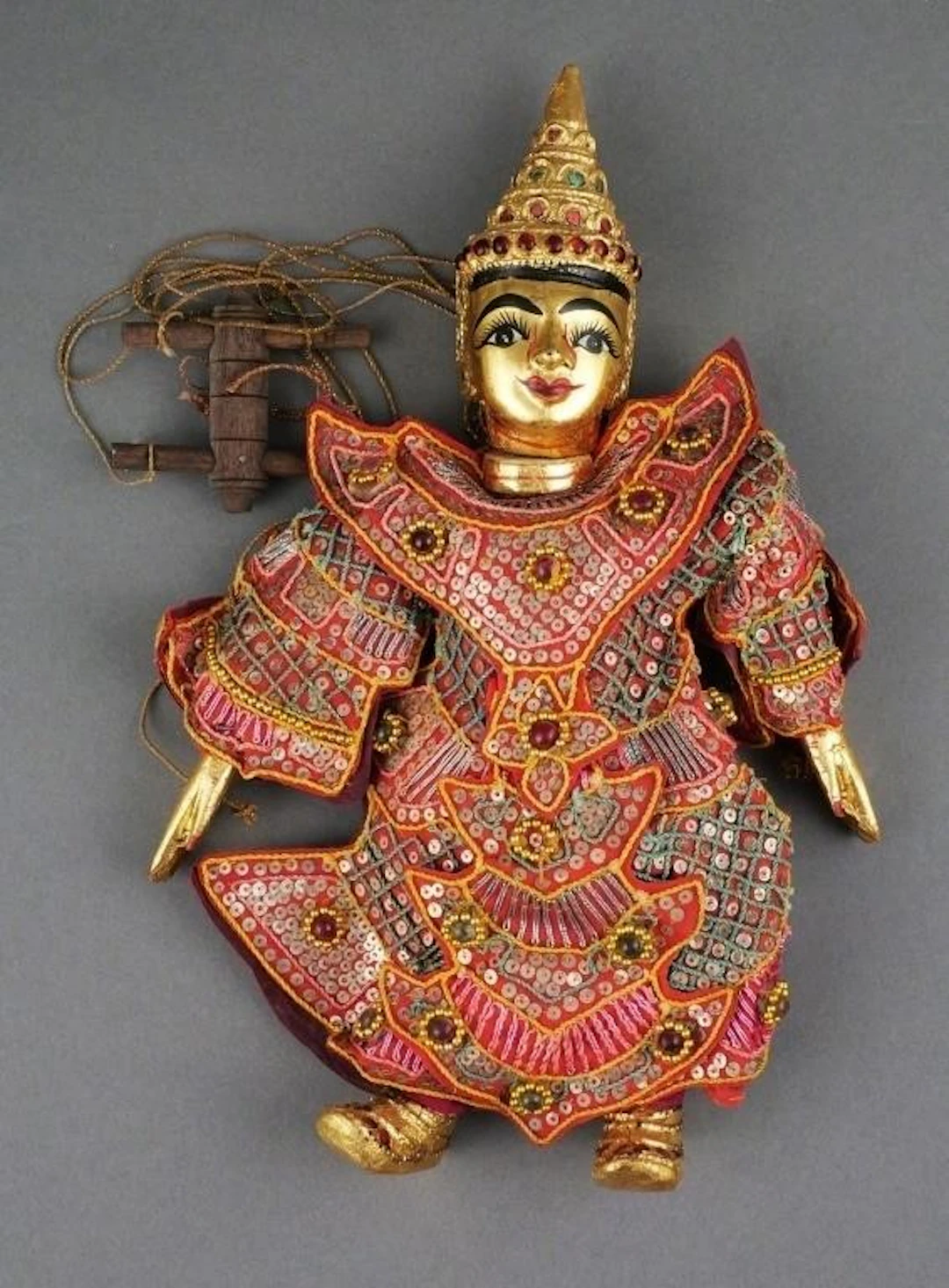 Burmese Traditional Marionette Puppet 13-1/2"