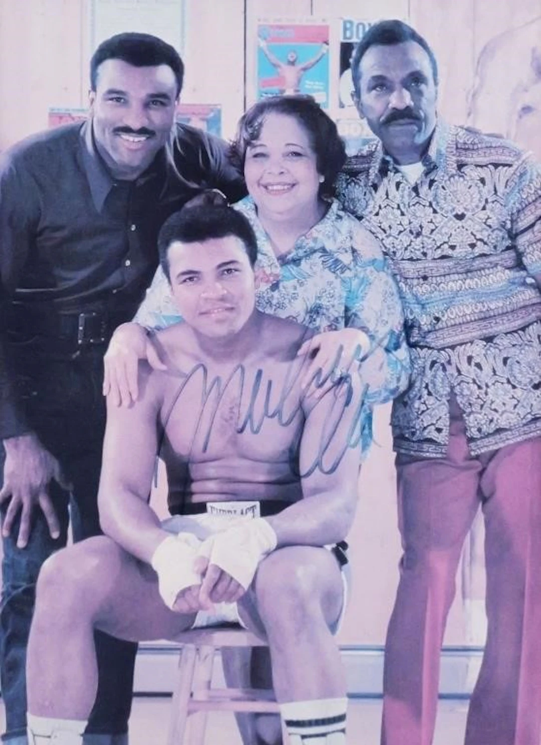 Signed Muhammed Ali Photo with His Family