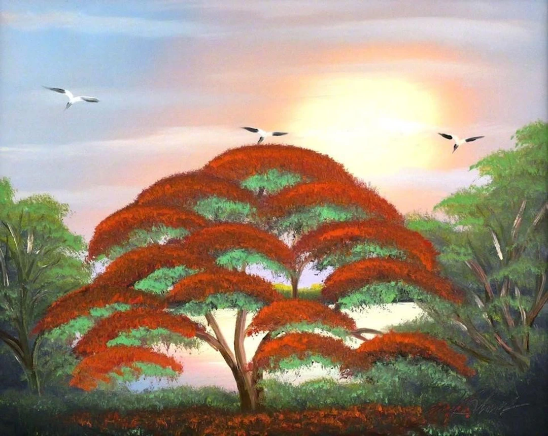 Florida Highwaymen, AL BLACK, Oil on Board