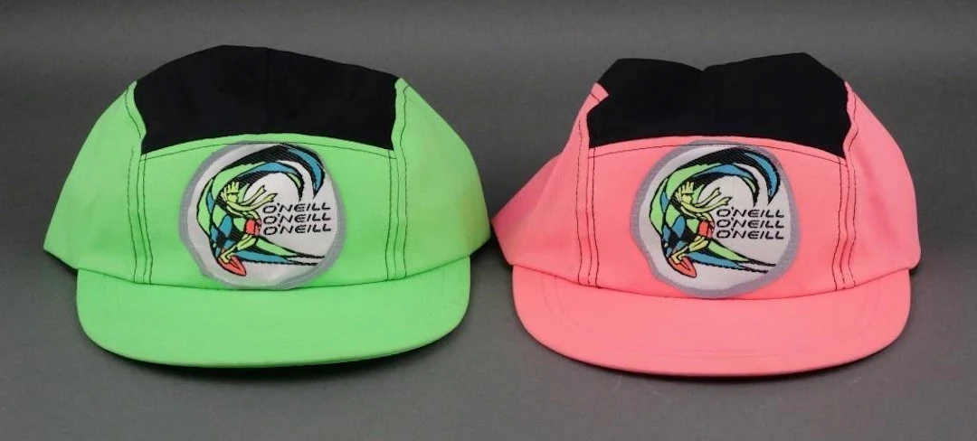 (2) Vintage O'Neill Surf Shop Neon Caps