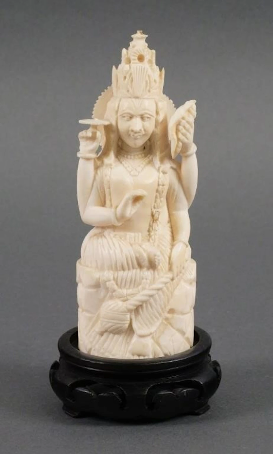 Carved Ivory Indian Hindu Goddess Deity