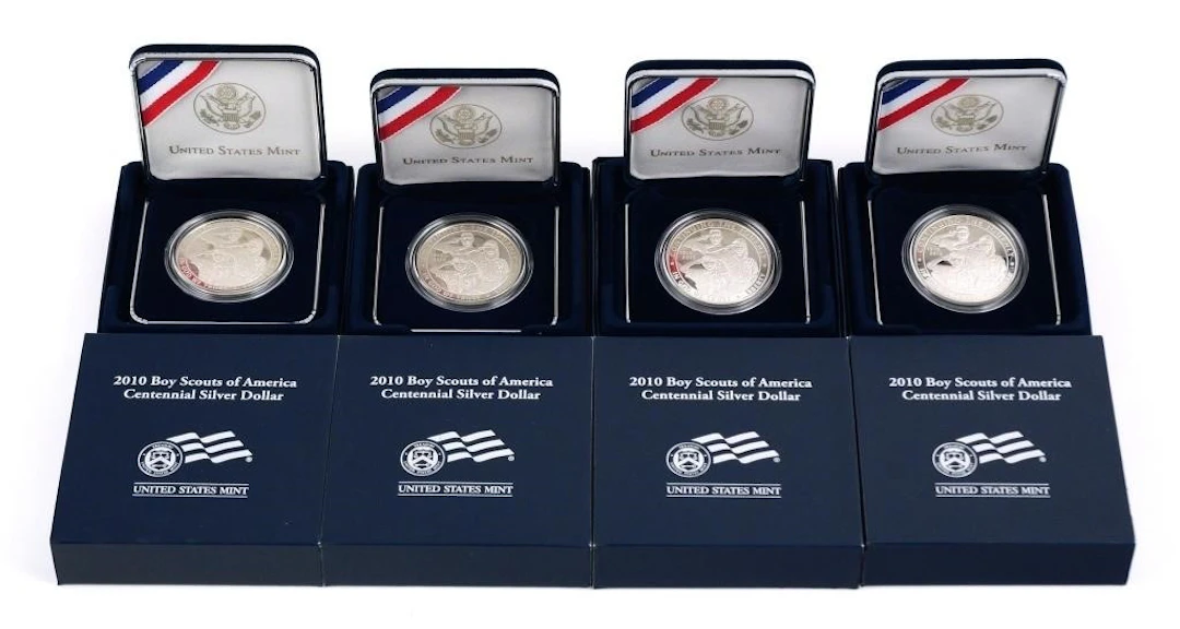 (4) 2010 Boy Scouts Centennial Silver Dollars