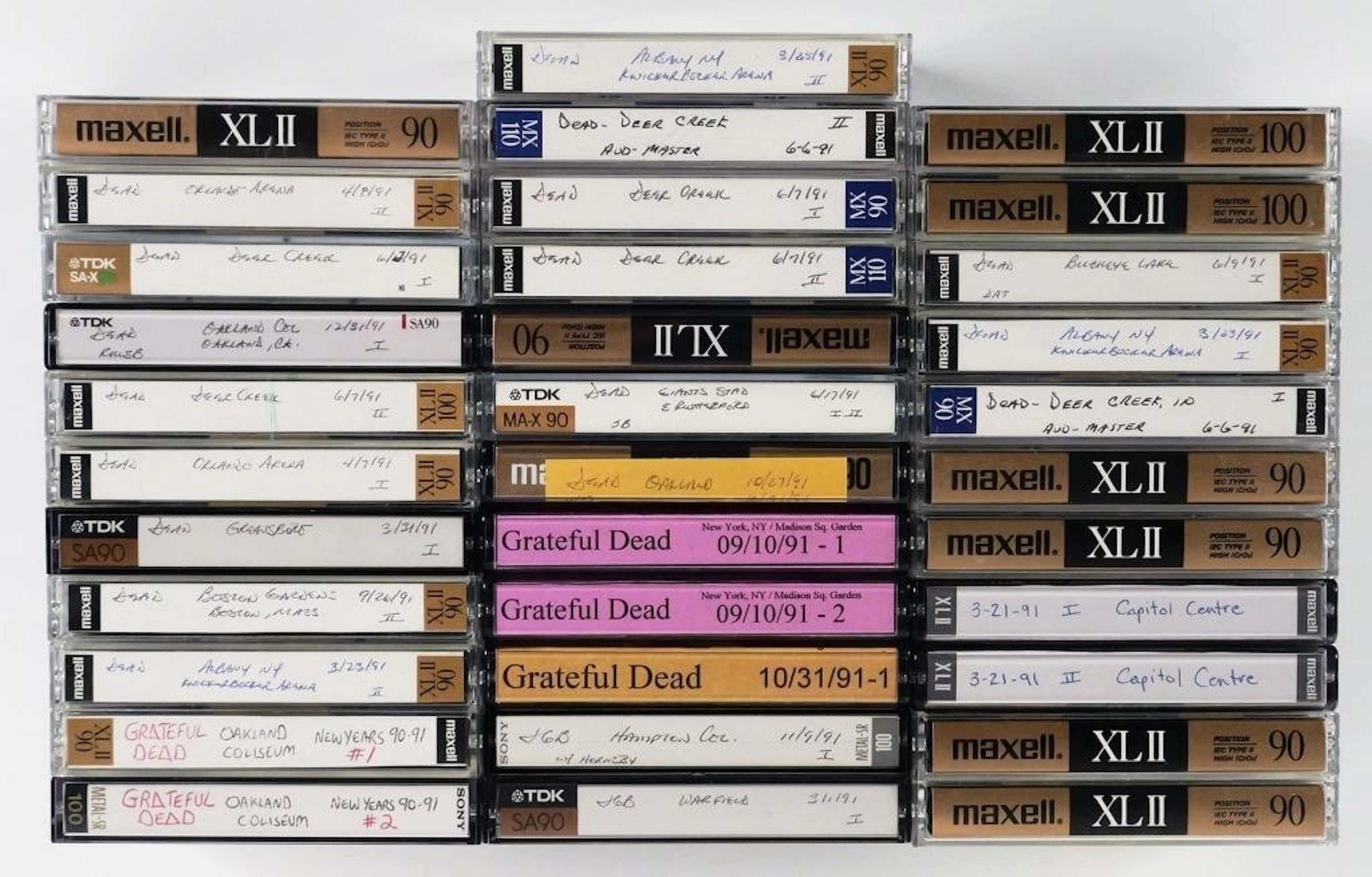(34) 1991 Grateful Dead Concert Cassette Tapes