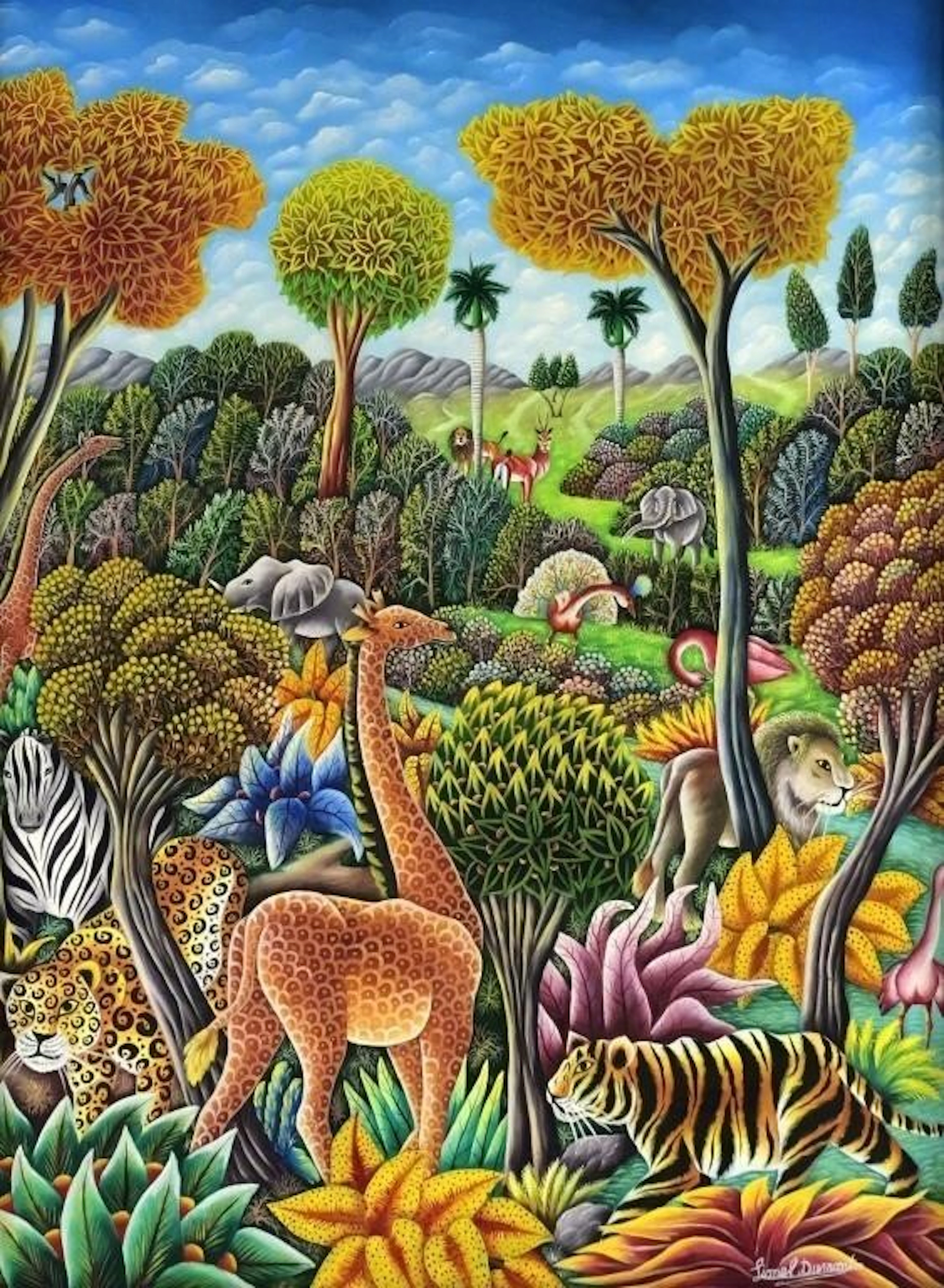 LIONEL DUMONT, O/C, Jungle Scene