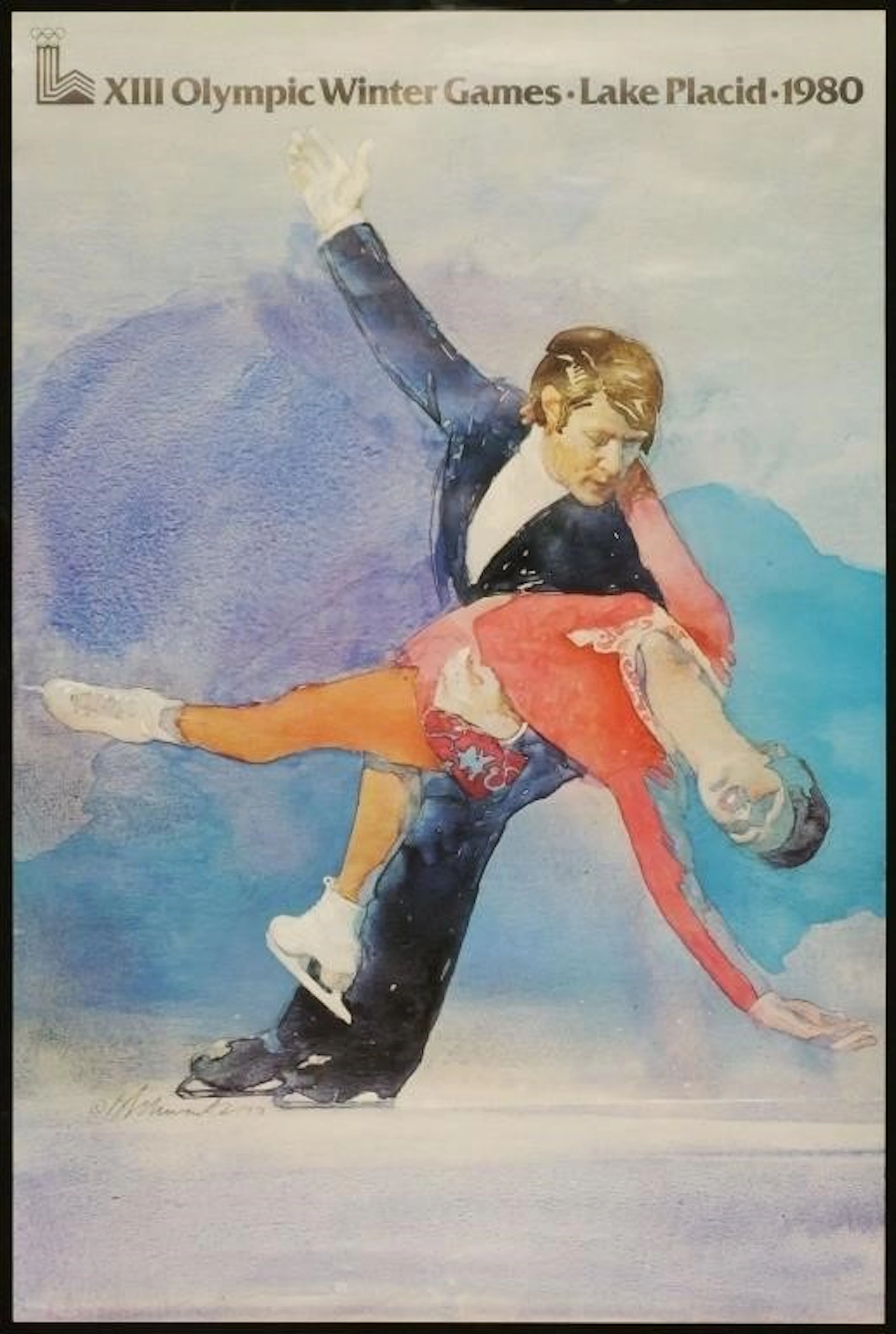 1980 Original Lake Placid XIII Olympics Poster