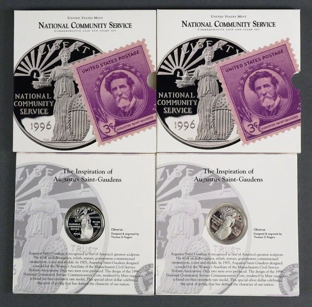 (2) 1996 National Community Service Silver Dollars