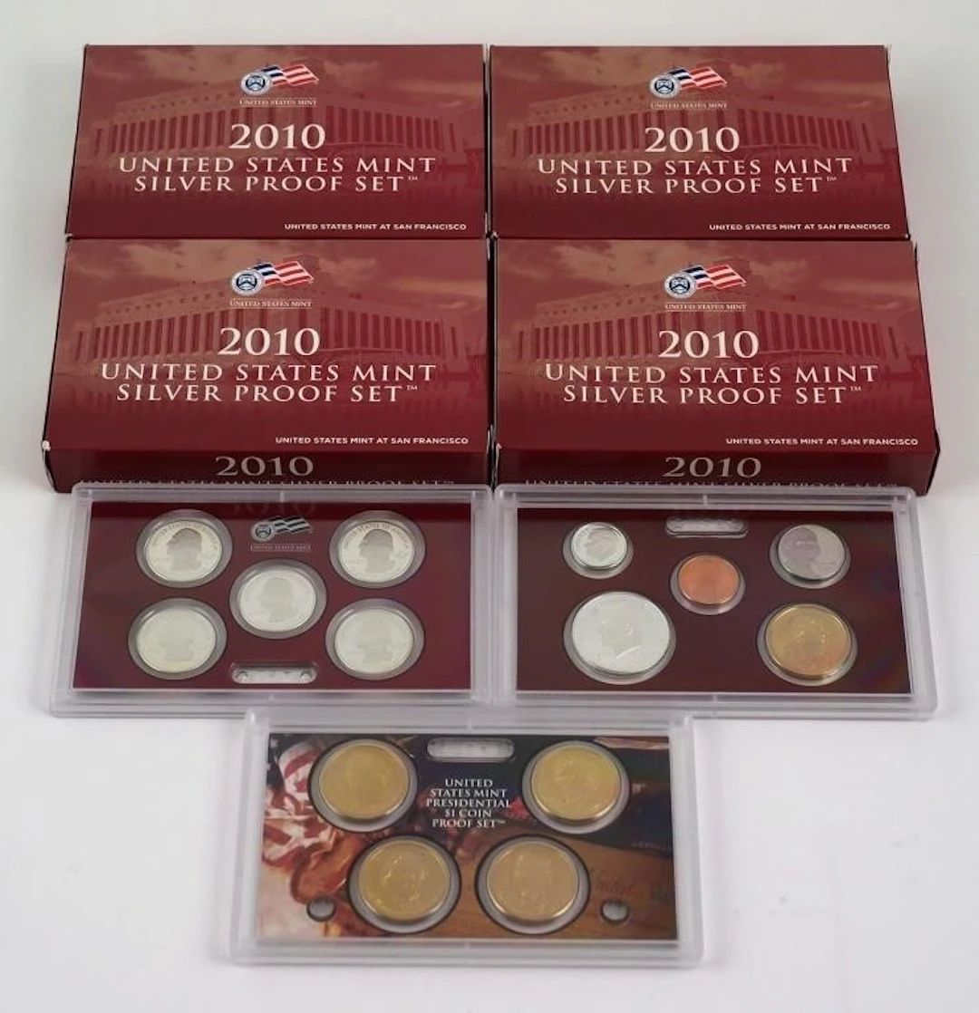 Four 2010 U.S. Mint Silver Proof Sets