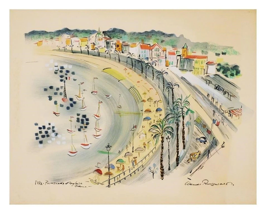 Vintage Mid Cent French Fauvist Lithograph Signed