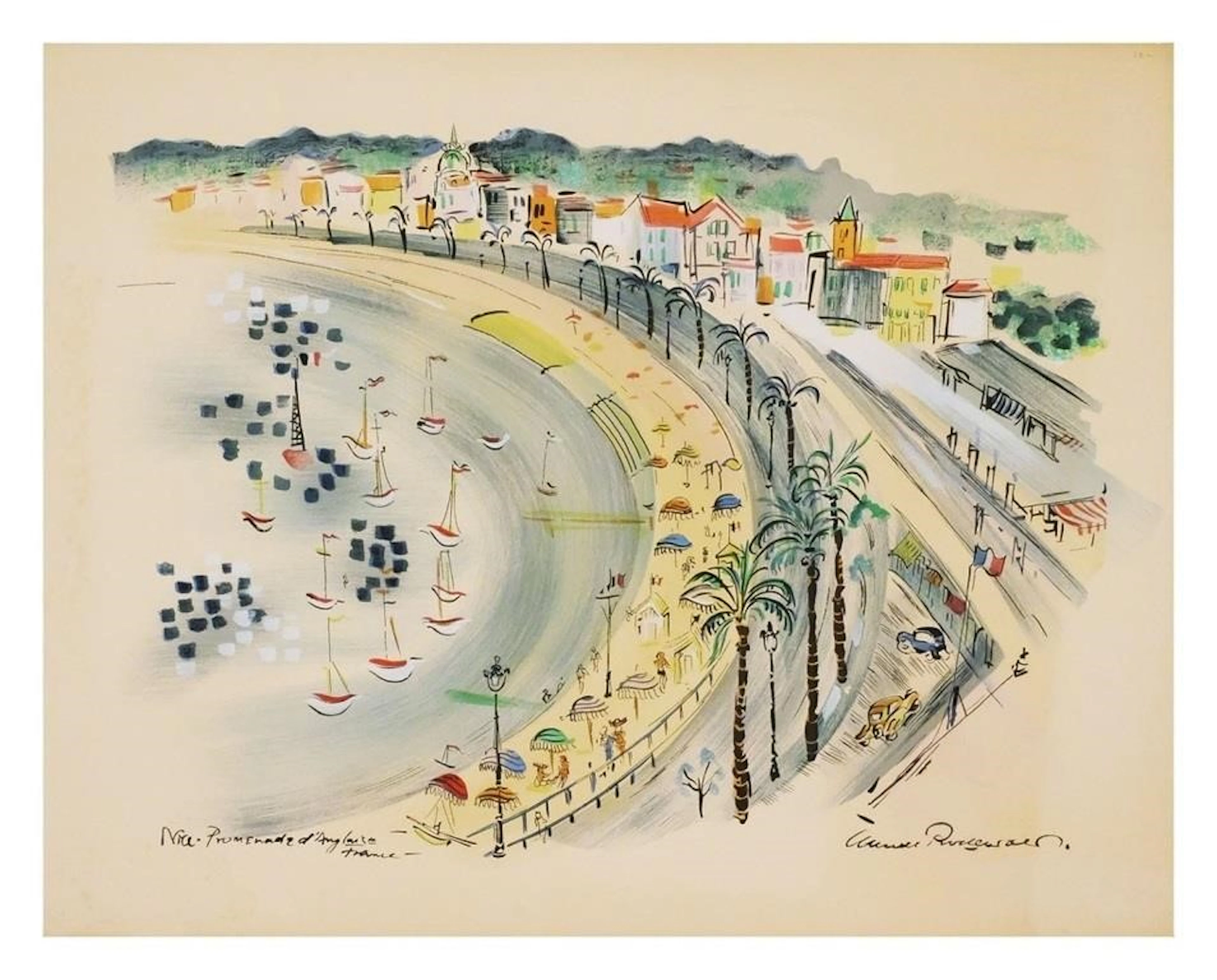 Vintage Mid Cent French Fauvist Lithograph Signed