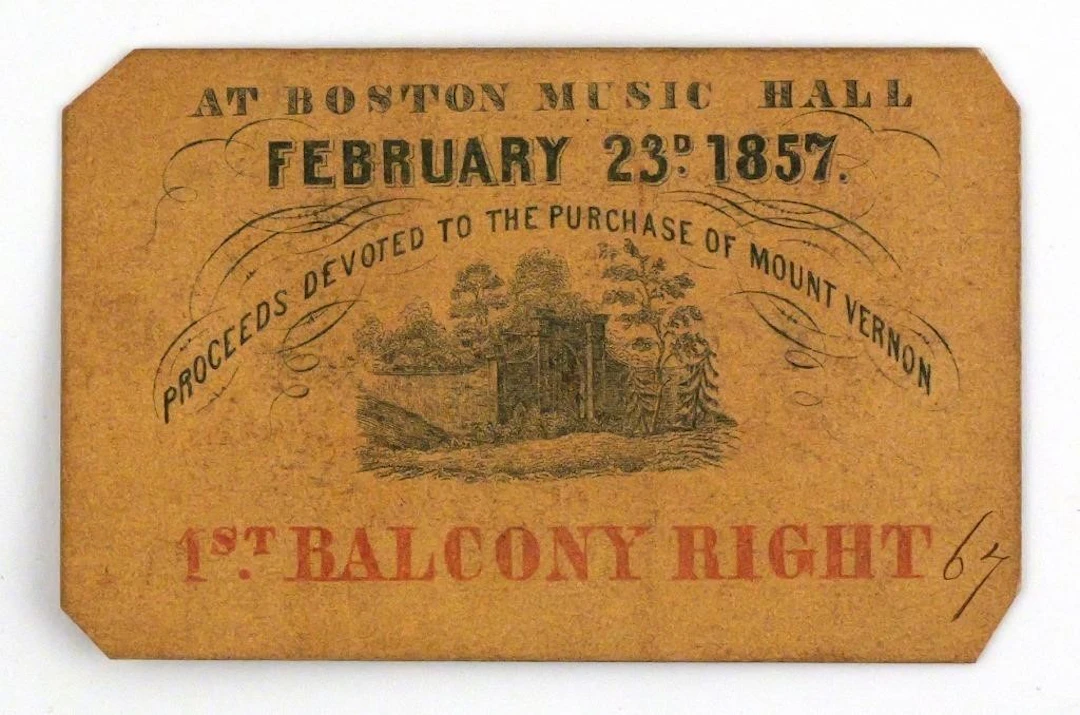 1857 Ticket Edward Everett Oration Mount Vernon