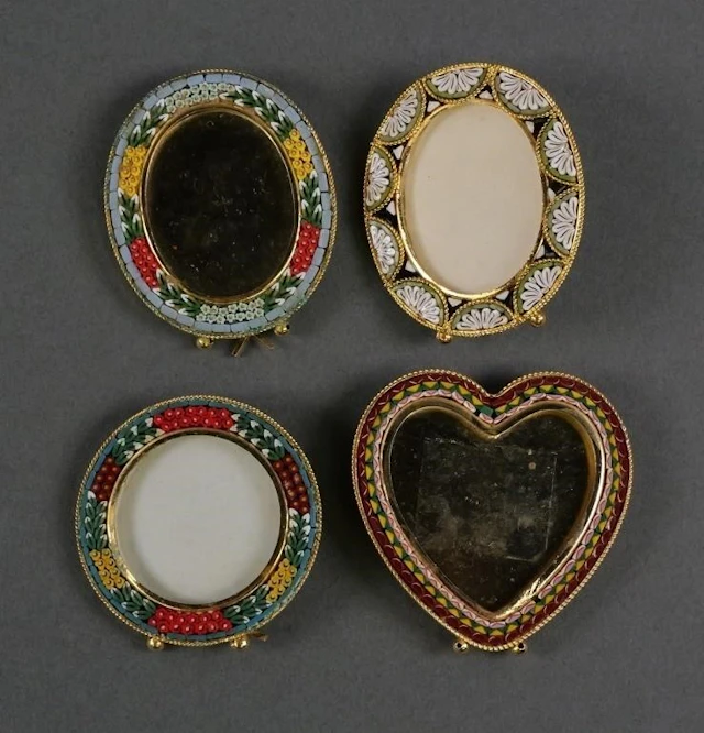 (4) Italian Micro Mosaic Miniature Frames