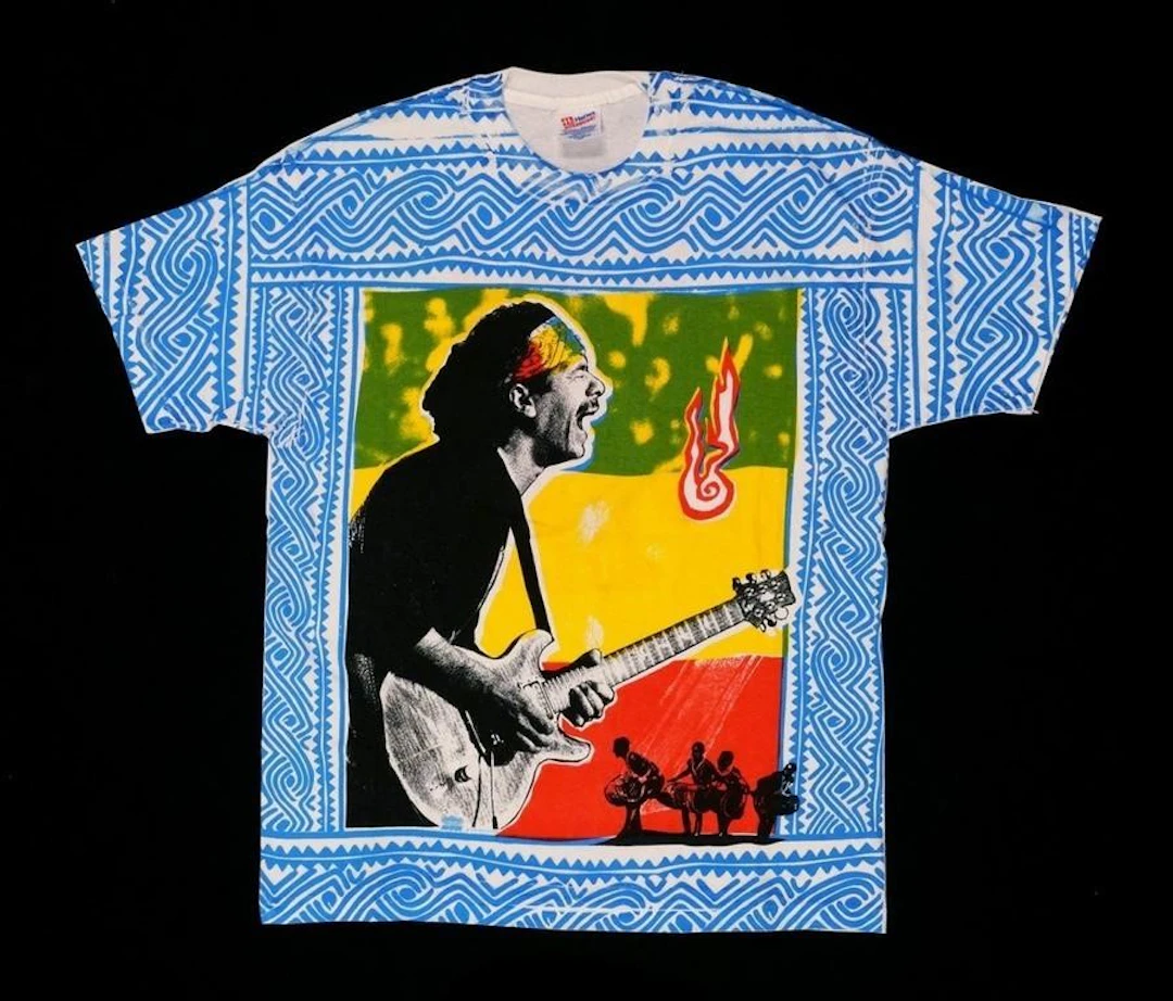 1993 Carlos Santana All-Over Print T-Shirt