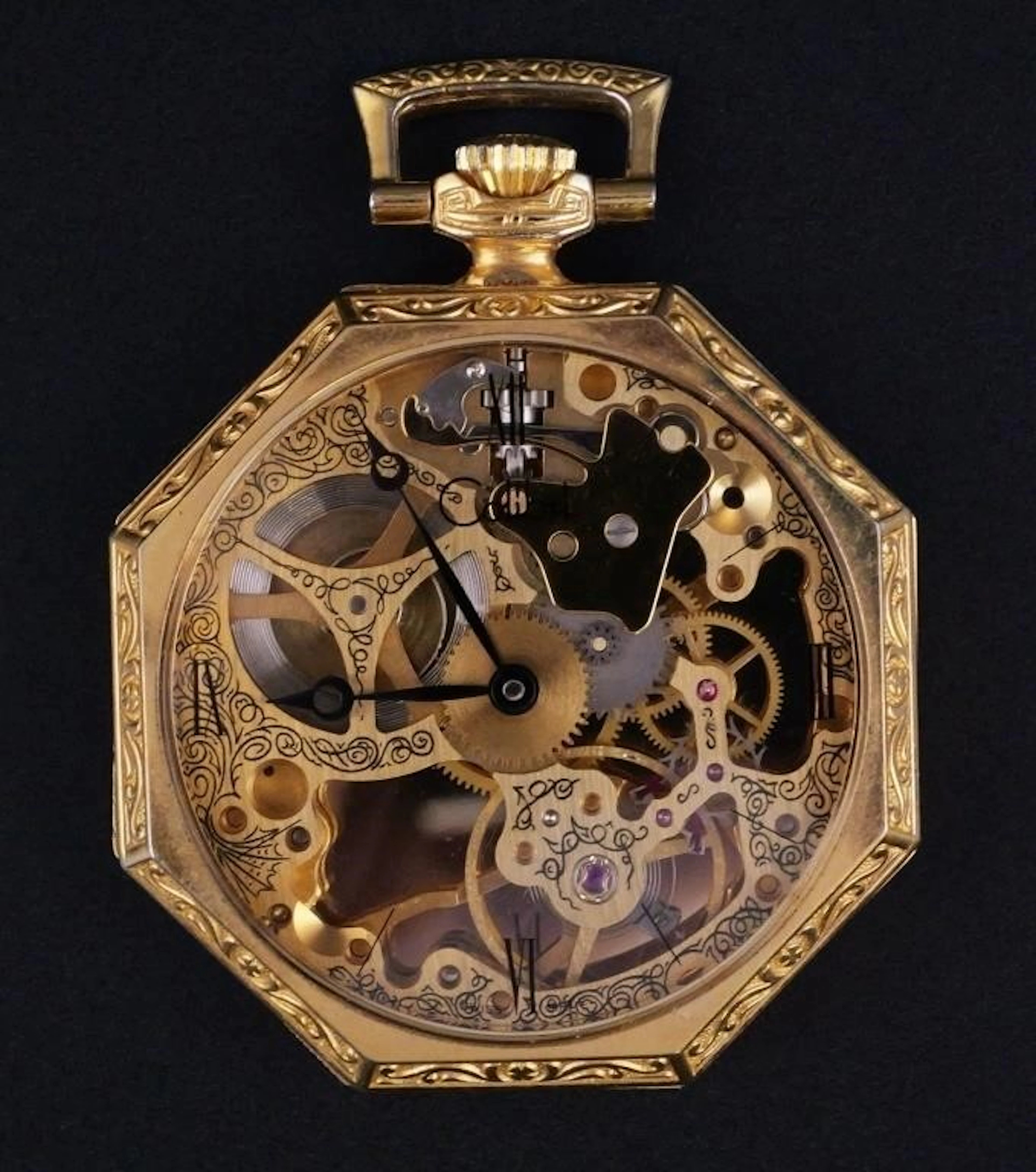 Vintage Colibri Skeleton Pocket Watch