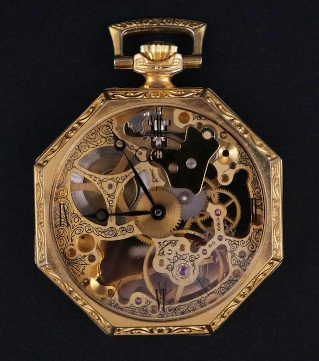 Vintage Colibri Skeleton Pocket Watch