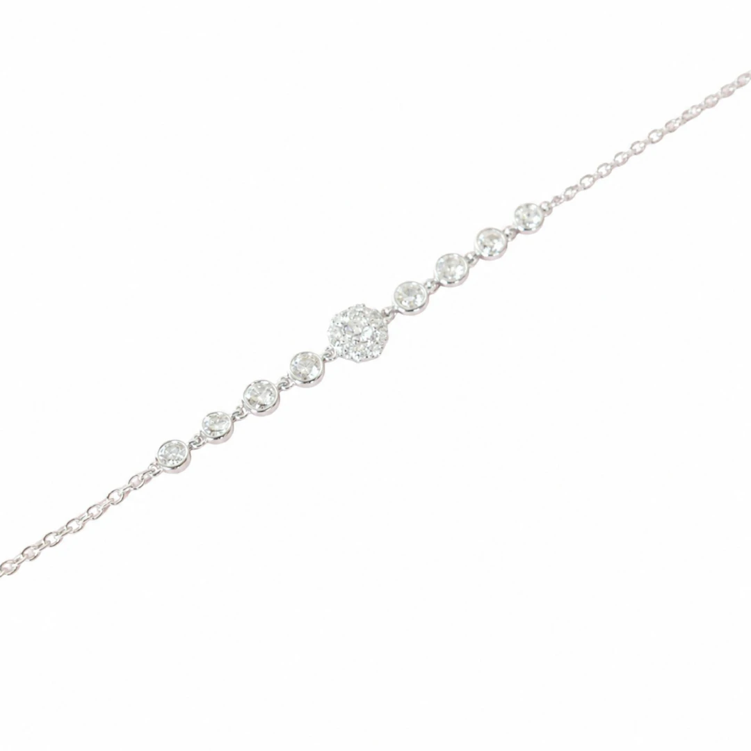 Bracelet "Fleurette" en or blanc 18K (750/oo)