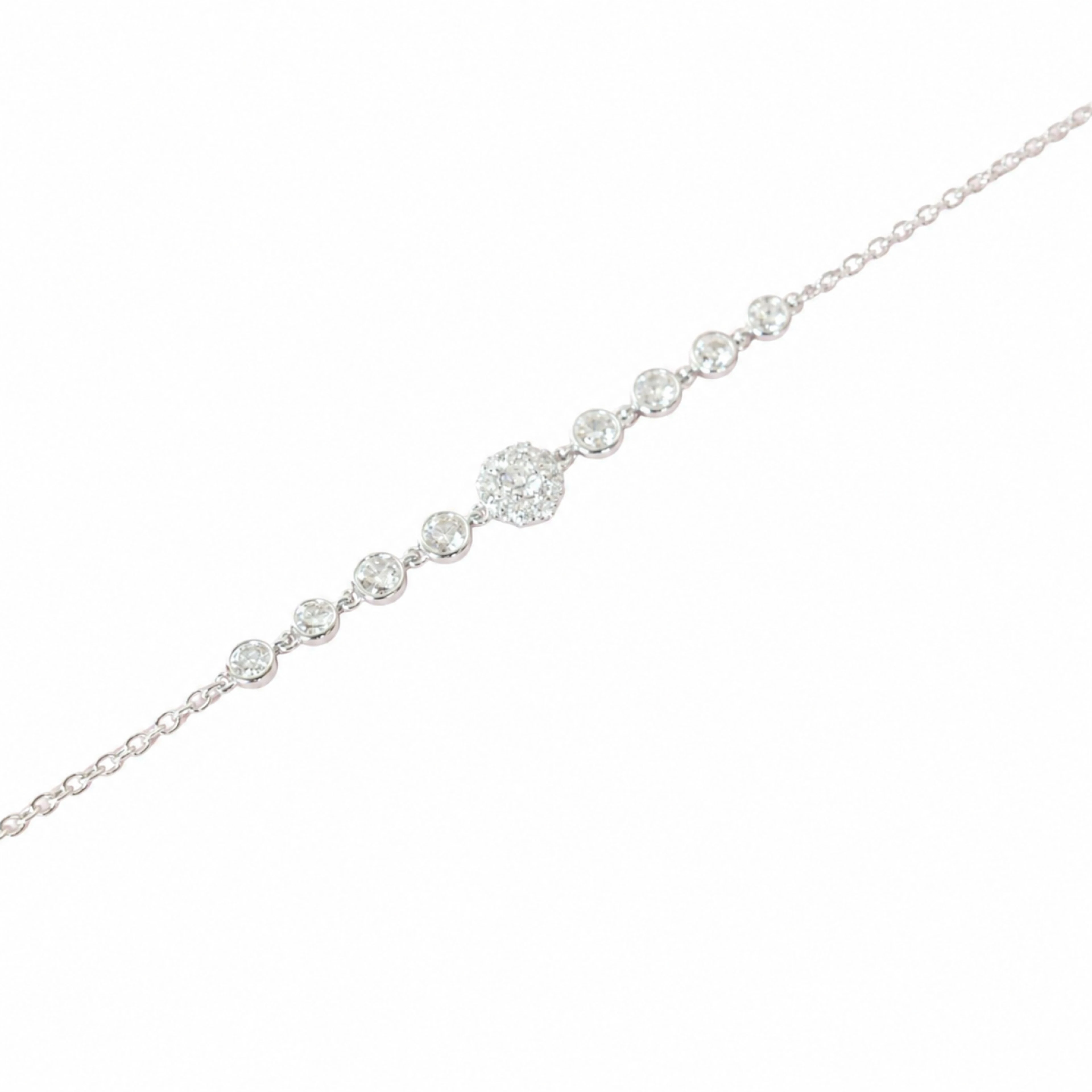 Bracelet "Fleurette" en or blanc 18K (750/oo)