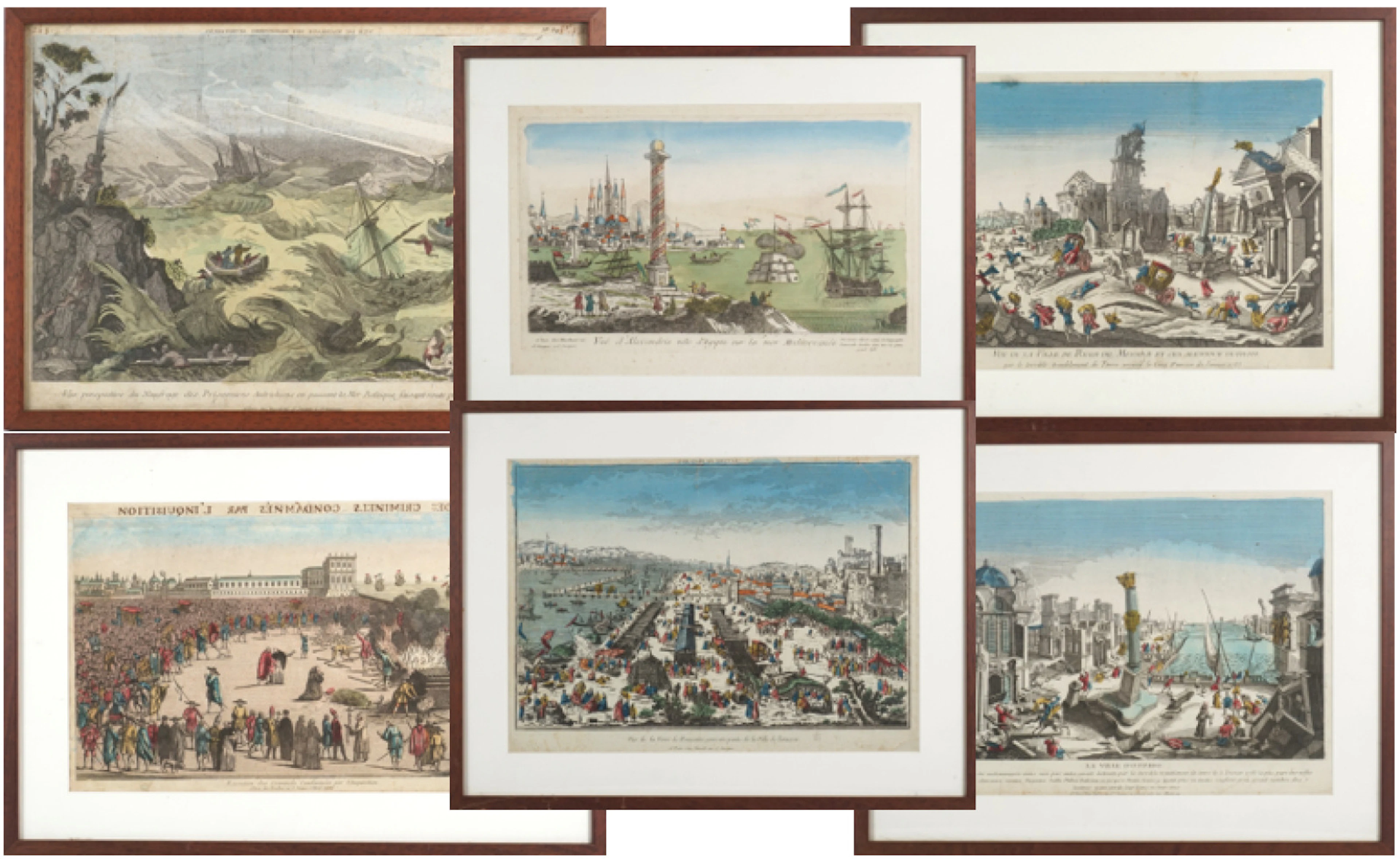Ensemble de six Vues d'Optique
