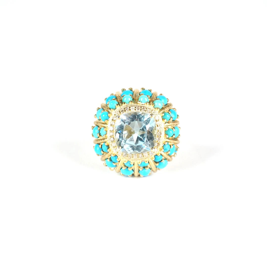 Bague "Cocktail" en vermeil (925/oo)