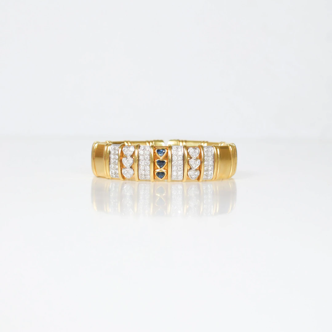 CHIMENTO : Bracelet jonc en or 18K jaune et blanc (750/oo)