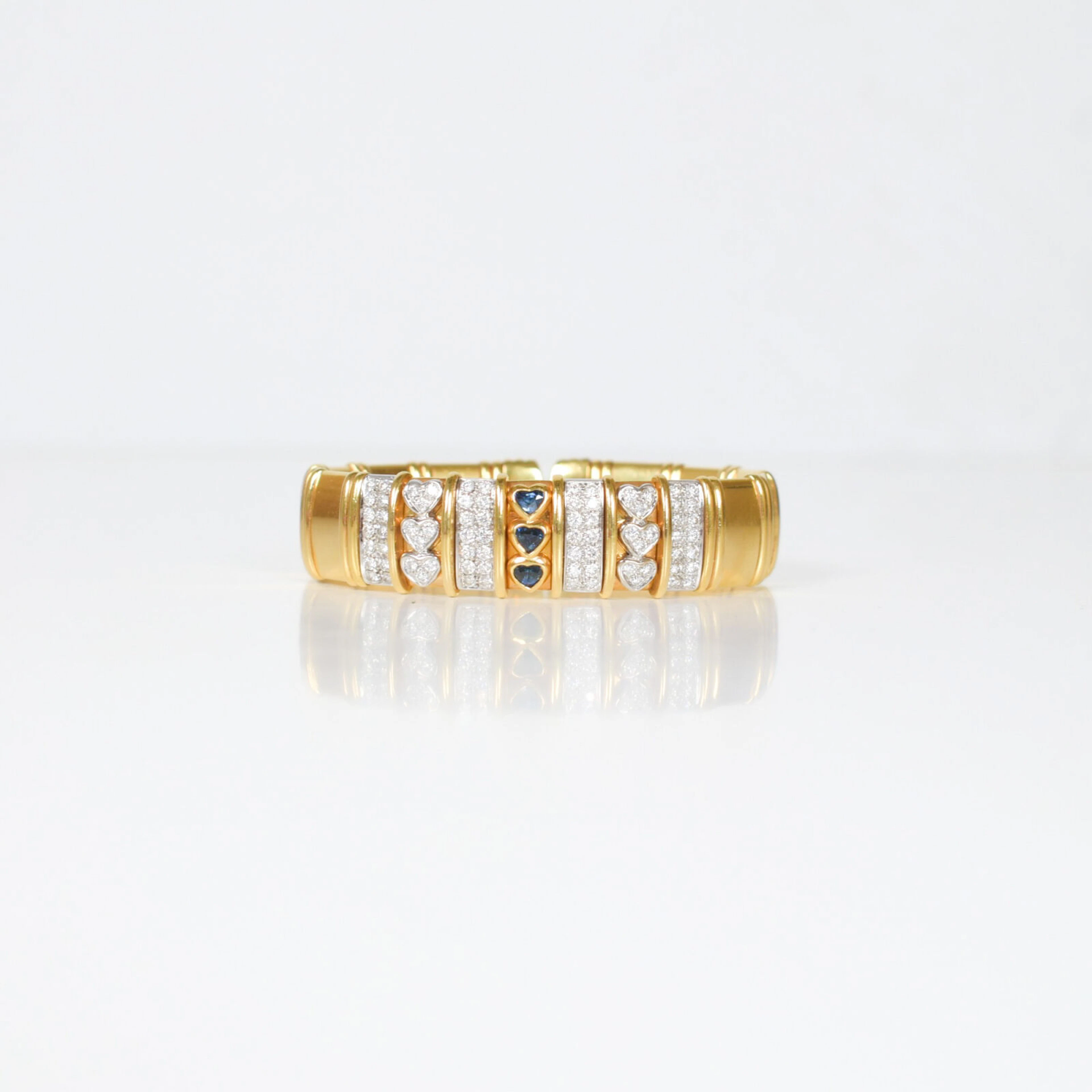 CHIMENTO : Bracelet jonc en or 18K jaune et blanc (750/oo)