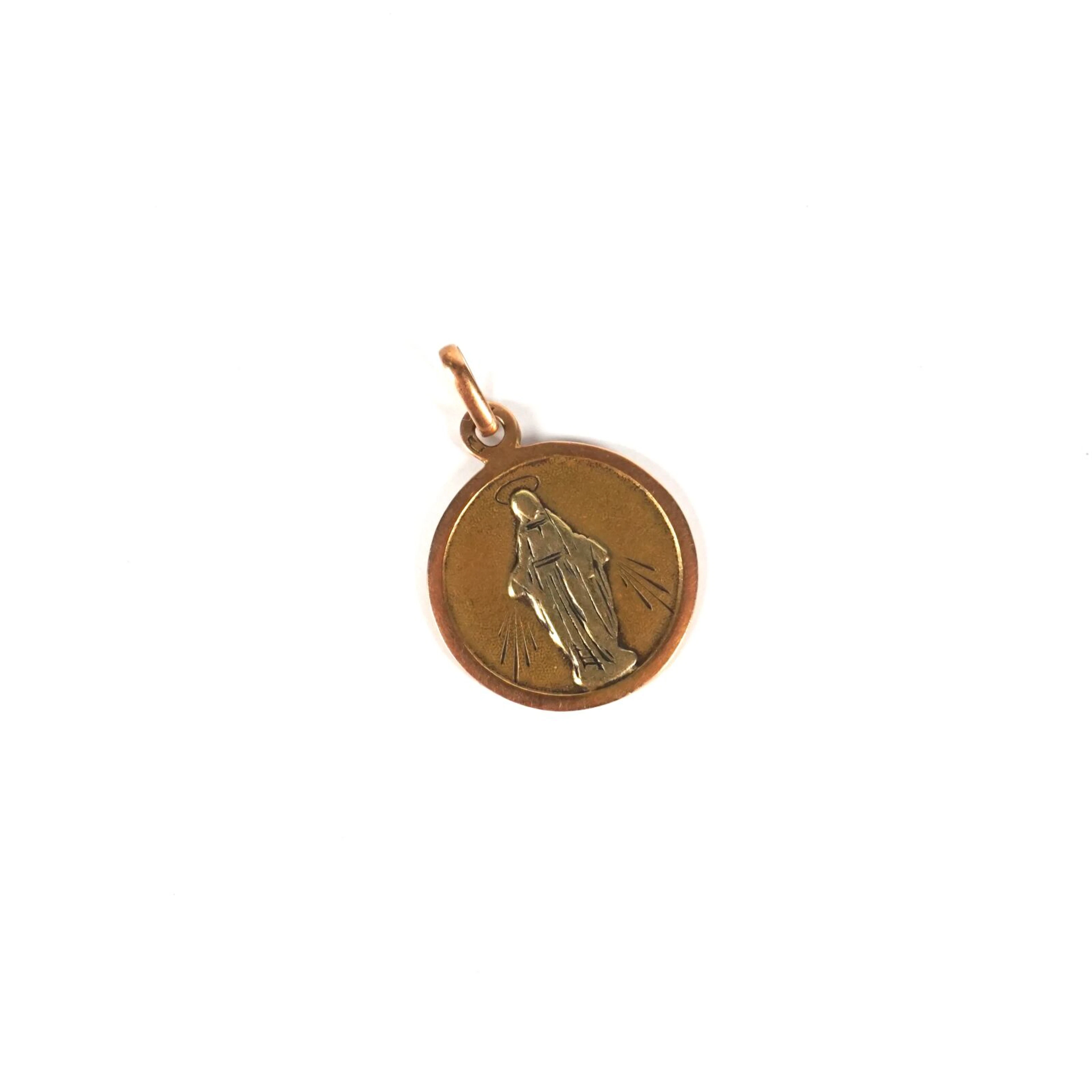Médaille circulaire en or jaune 18K (750/oo)
