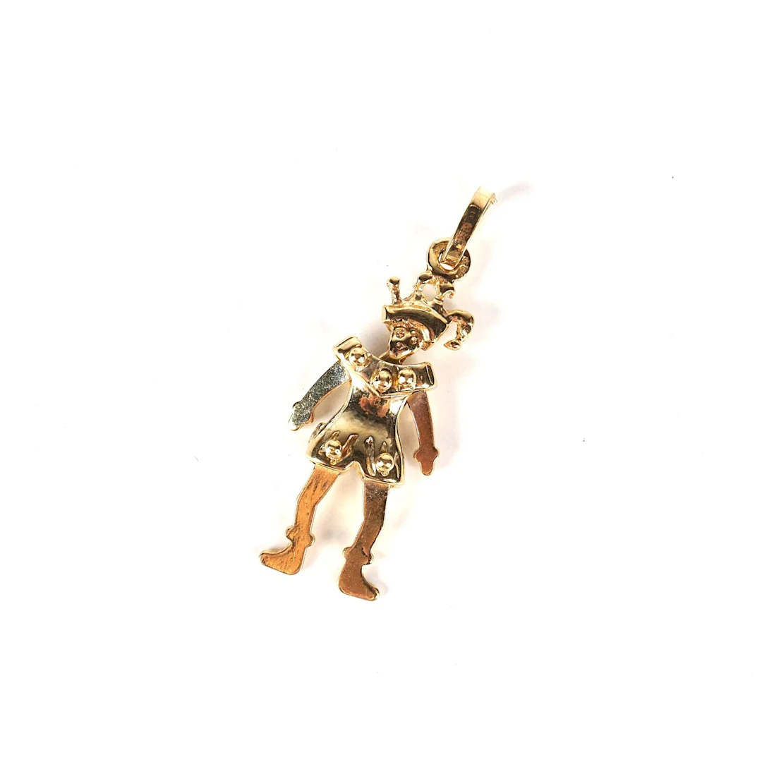 Pendentif articulé "Arlequin" en or jaune 18K (750/oo)