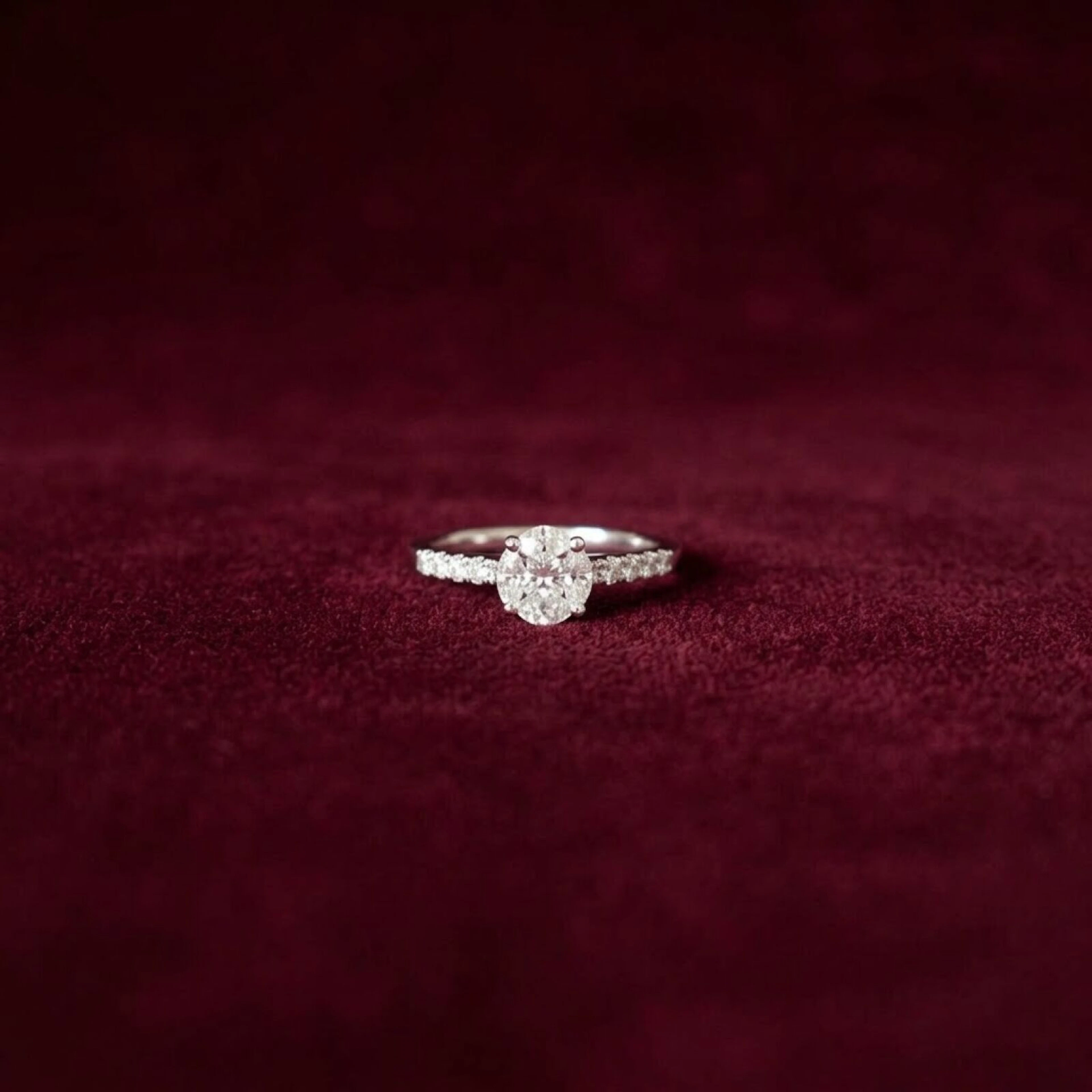 Solitaire en or blanc 18K (750/oo)