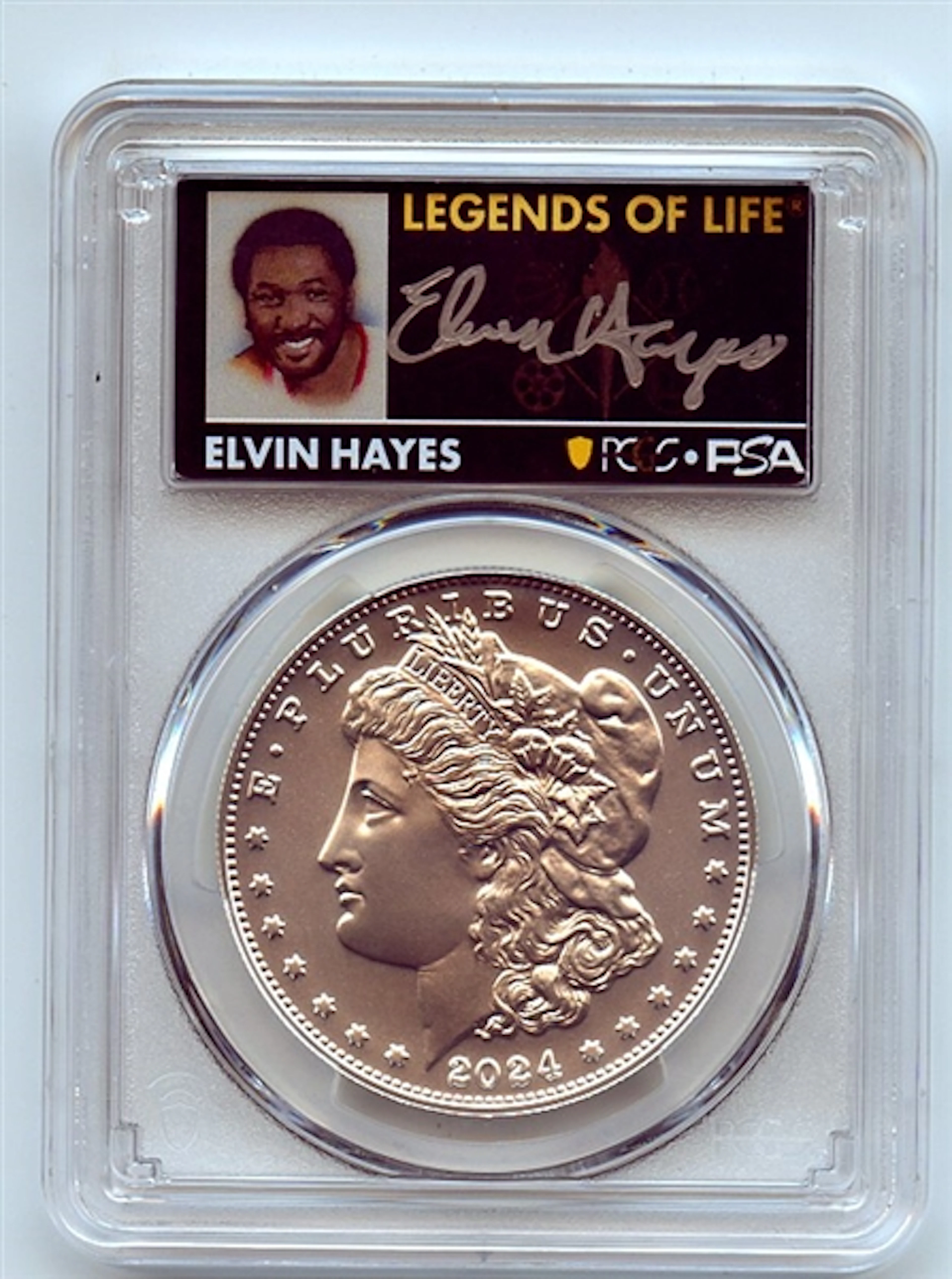 2024 $1 Silver Morgan Dollar PCGS MS70 FS Legends Life Elvin Hayes coin