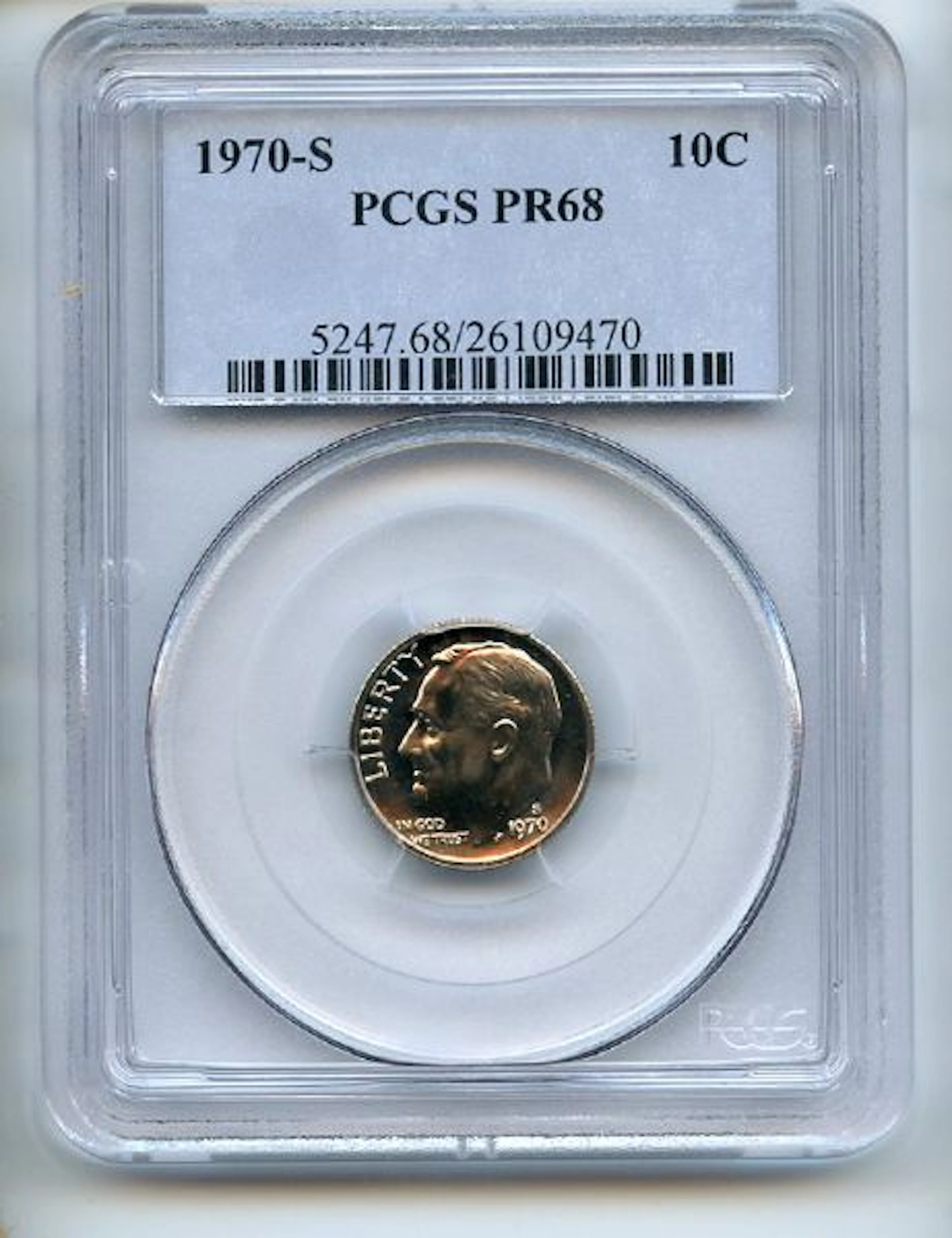 1970 S 10C Roosevelt Dime PCGS PR68 coin