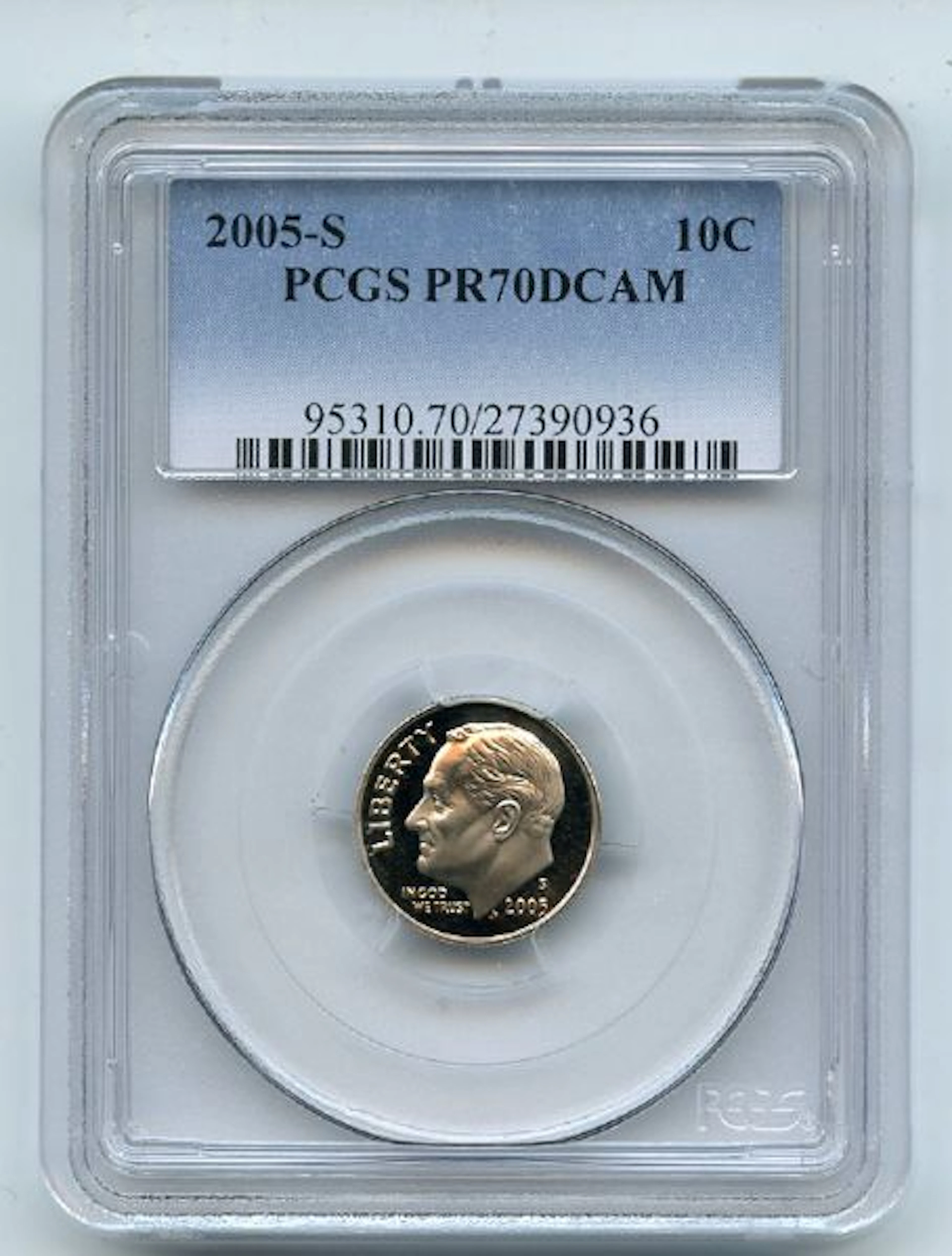 2005 S 10C Roosevelt Dime PCGS PR70DCAM coin