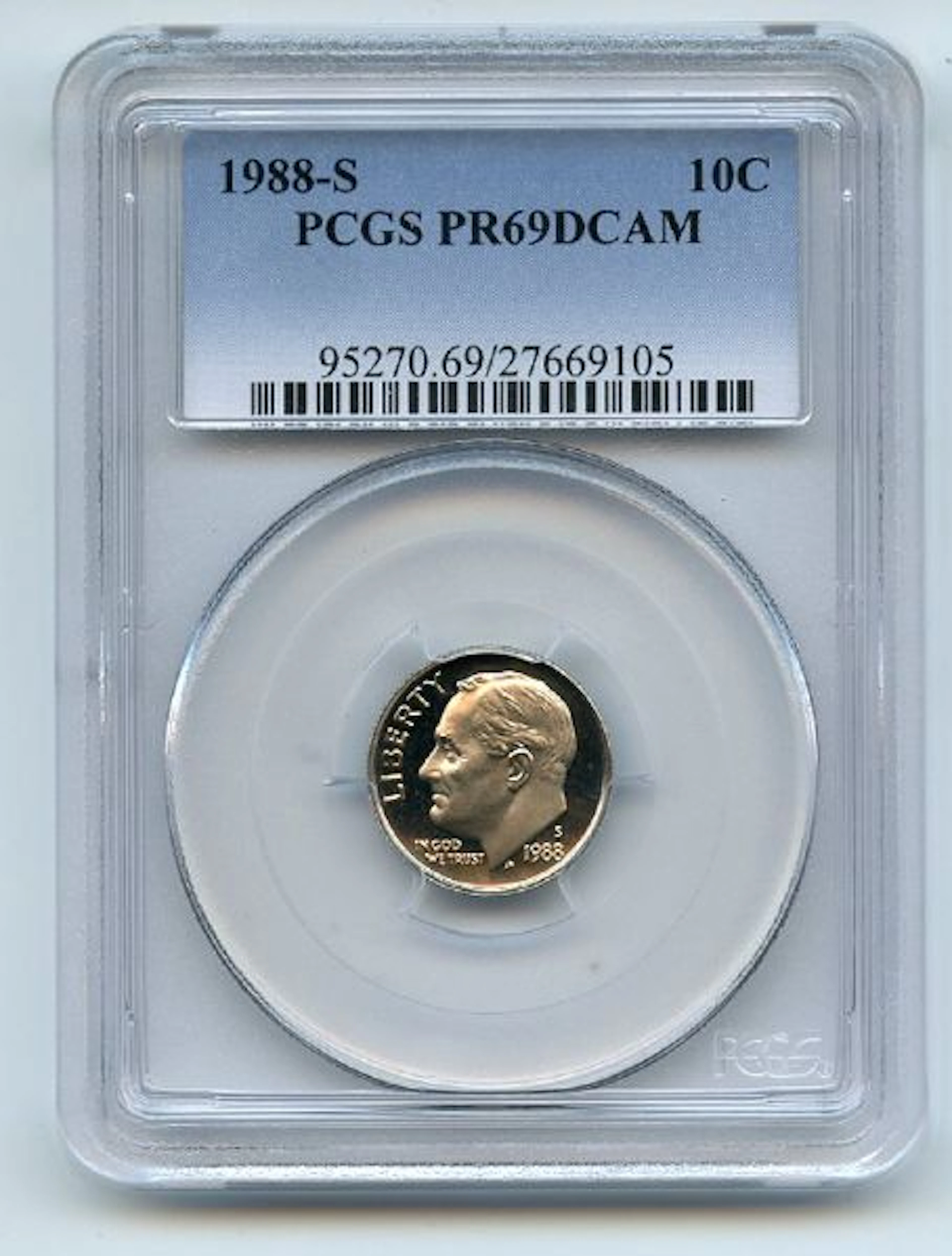 1988 S 10C Roosevelt Dime Proof PCGS PR69DCAM coin