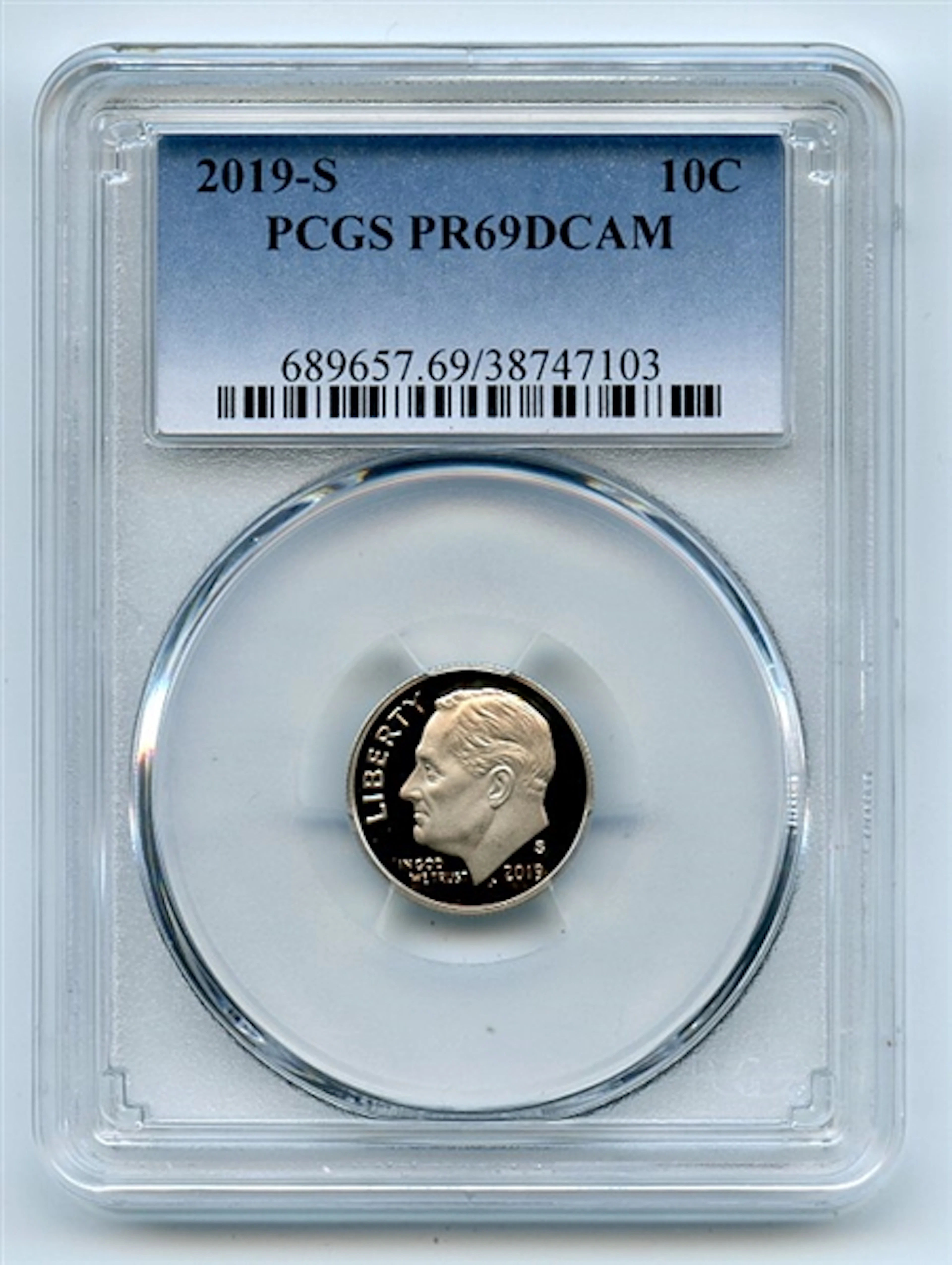 2019 S 10C Clad Roosevelt Dime PCGS PR69DCAM coin