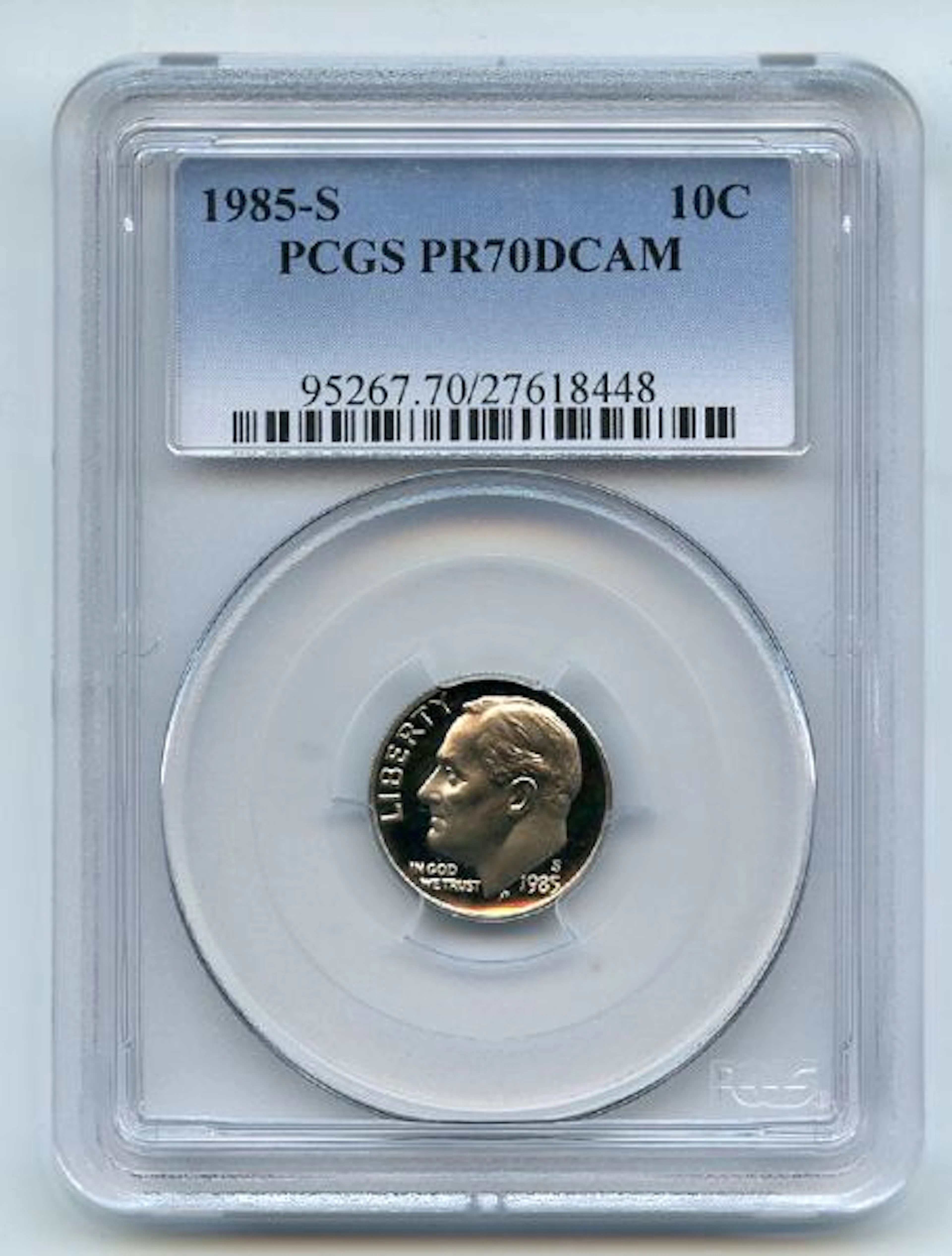1985 S 10C Roosevelt Dime Proof PCGS PR70DCAM coin