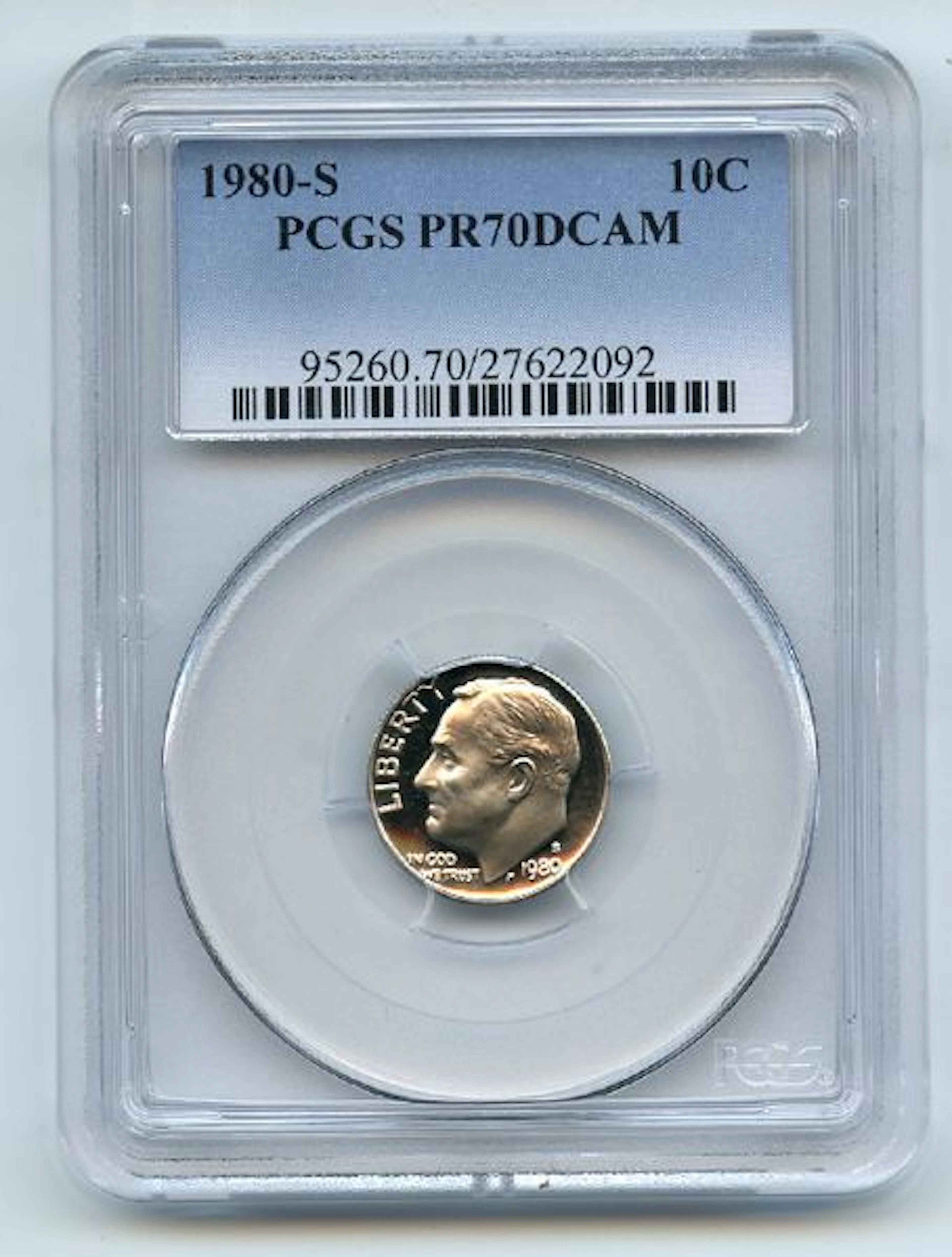 1980 S 10C Roosevelt Dime Proof PCGS PR70DCAM coin
